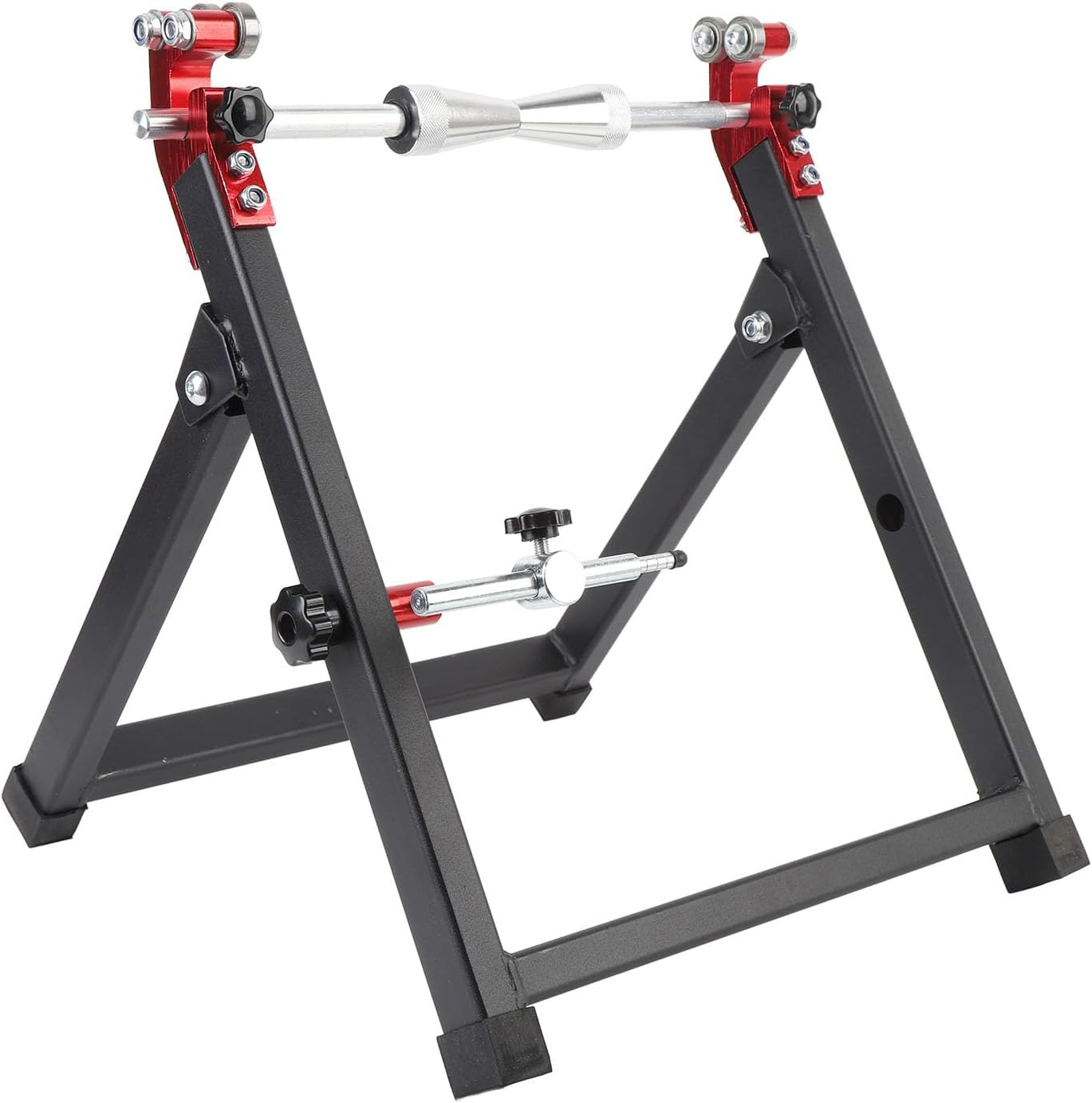 Sorandy Motorcycle Rim Tire Wheel Balancer, Balancing Spin Static Truing Stand, Foldable Portable Adjustable Centering Cones Rim Tire Balancer for Sport Dirt Bike,Motorcycle Maintenance