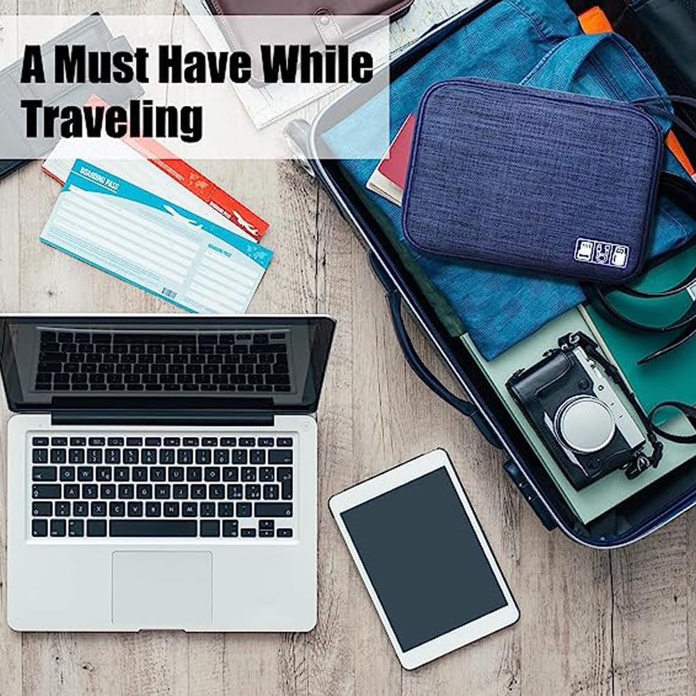 Travel Cable Organizer Bag, Electronic Accessories Organiser, Carry Case Portable Waterproof Double Layers, All-In-One Storage Bag for Cable, Cord, Charger, Phone, Earphone image number 2