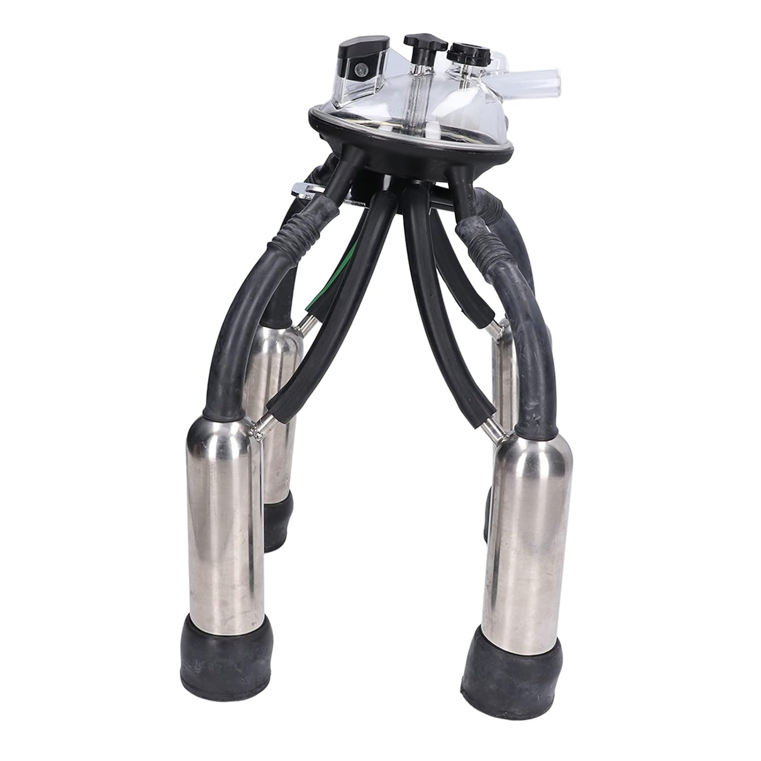 Asixxsix Cow Milking Cluster for Vacuum Pump Milking Machine, Cow Milker Claw Cluster with Silicone Liners, Stainless Steel Shells, Milker Claw Kit, Farm Supplies Accessories For image number 3