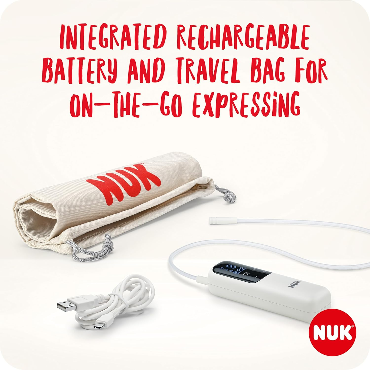 NUK Soft & Easy Electric Breast Pump | 100% Silicone Soft Cups | Small, Lightweight & Quiet | Rechargeable Battery for Travel | 24Mm & 27Mm Cups | 1 X Perfect Match Baby Bottle image number 6