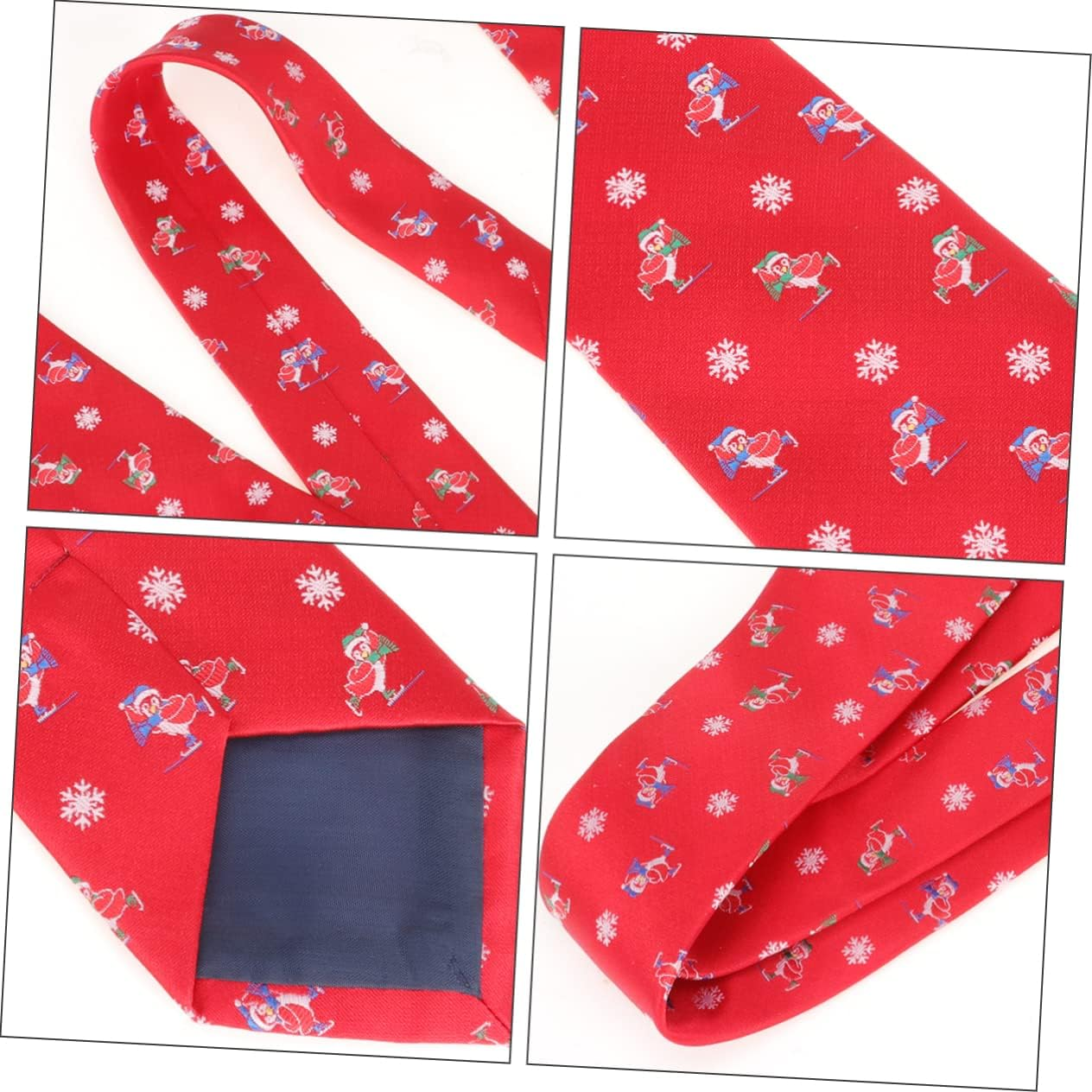 LIFKOME Christmas Tie Necktie Polyester Silk Classic Ties for Men Christmas Accessories image number 2