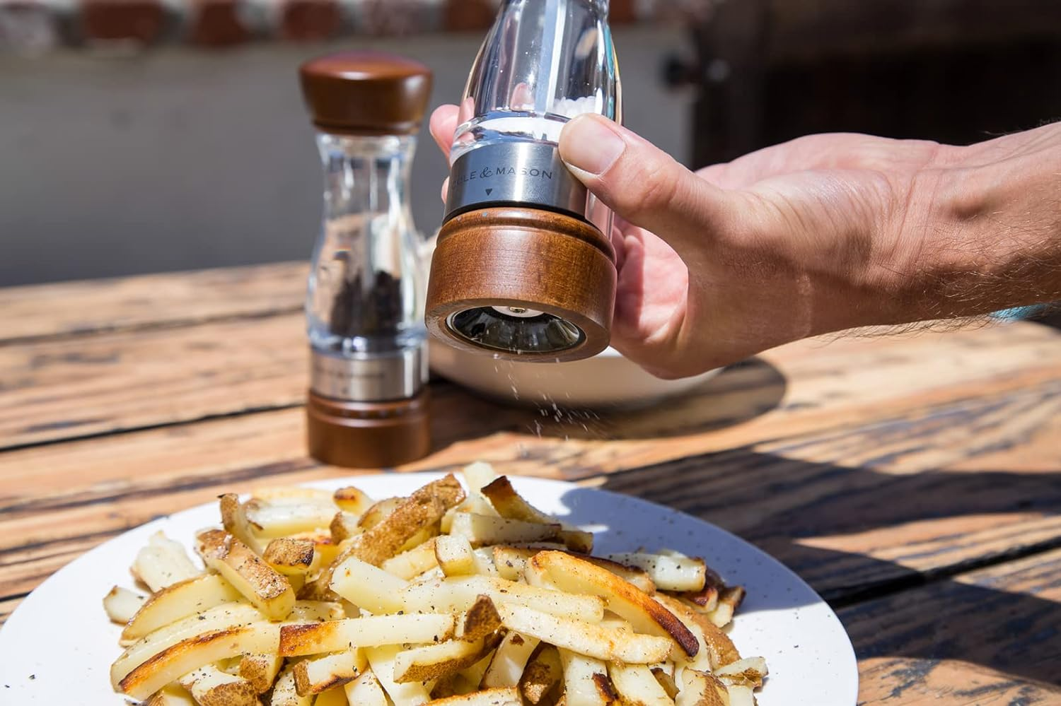 Cole and Mason 31221 Salt Mill Grinder - Brown and Clear Design | Beech Wood | Classic Dark Walnut Stain | Precision+ Mechanism | Diamond-Sharp Ceramic Mechanism | Hardened Carbon Steel Mechanism - Pepper Mill image number 7