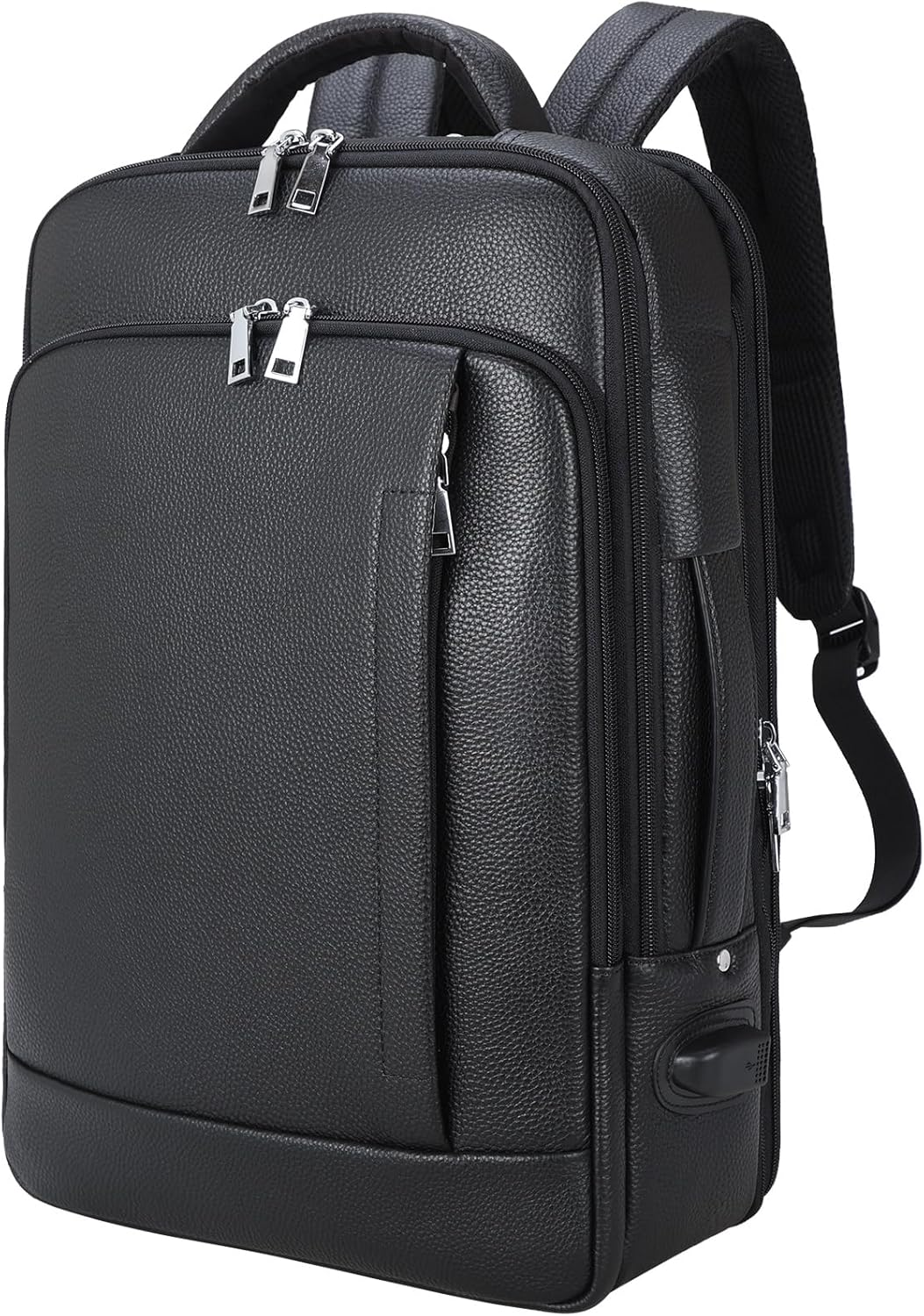 Tiding Genuine Leather Expandable Backpack for Men Women 15.6" Laptop Back Pack Work Business Travel Shoulder Daypacks image number 5