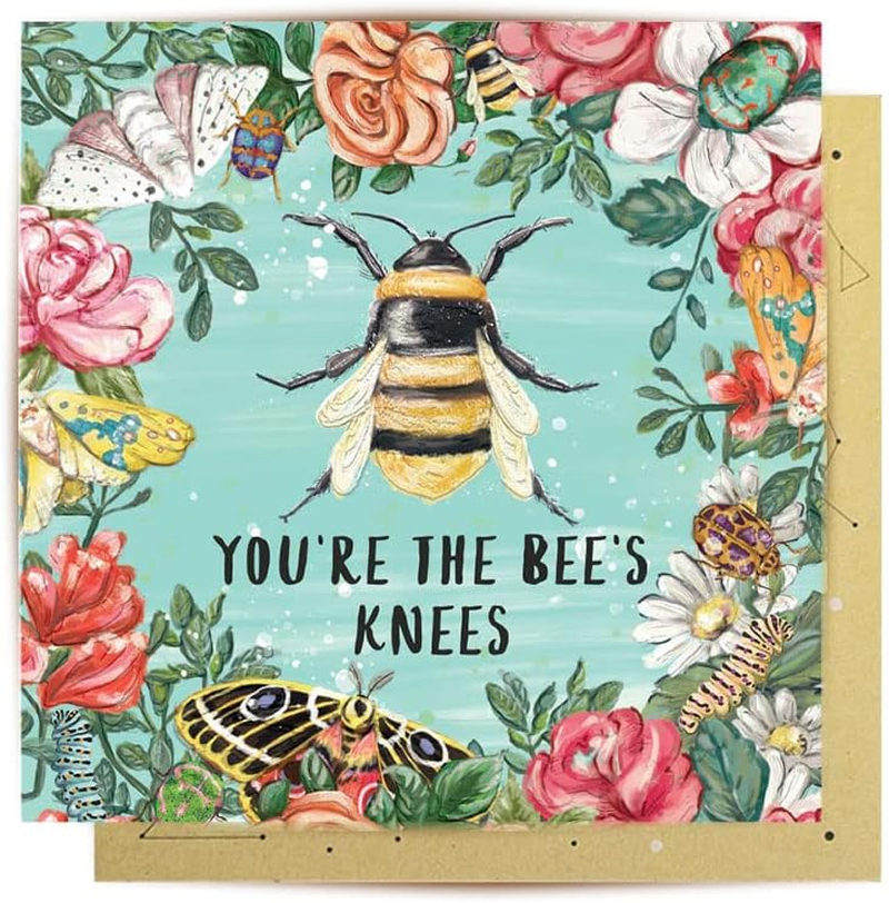 La La Land Greeting Card, 14 X 14 Cm, Illustrations inside and Out, Kraft Envelope (Bee'S Knees) image number 5