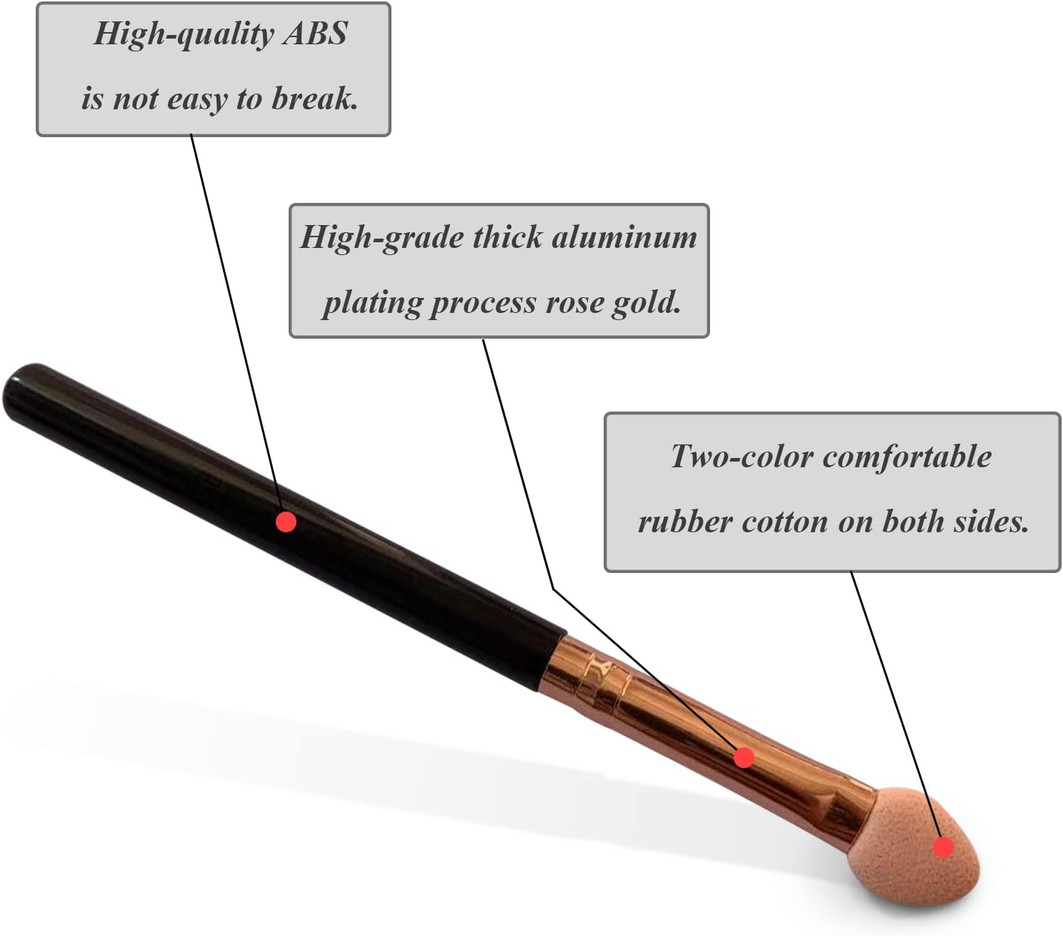 Uorpoto Eyeshadow Applicators Sponge Double Sided Reusable 5Pcs Professional Blendable Organic Foam Tip Makeup Eye Shadow Applicator Brush Set Washable - Hybrid 5Pcs image number 4