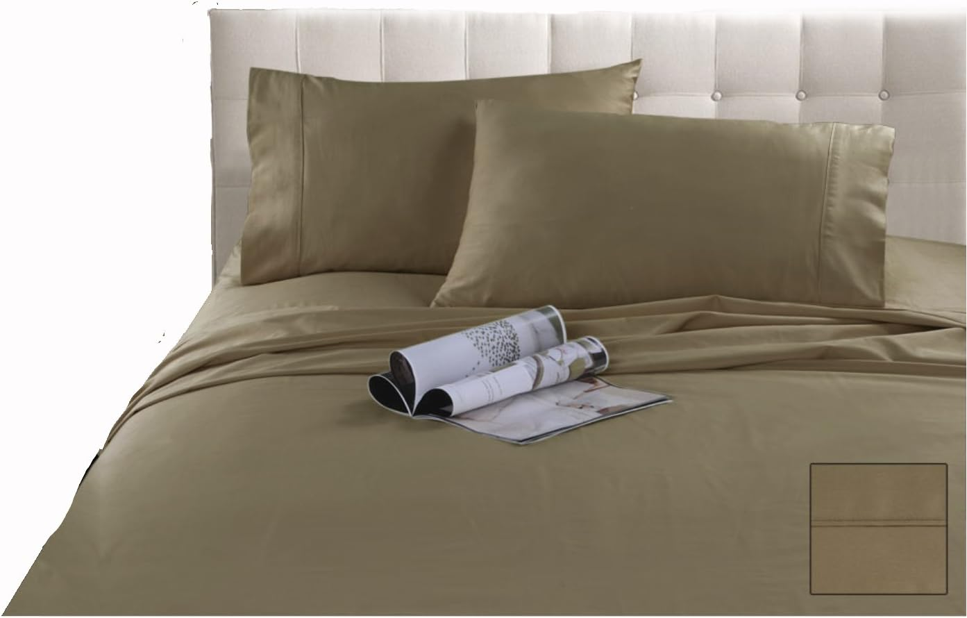 Kingtex 300 Thread Count Hotel Quality Cotton Sateen Sheet Set, Single, Charcoal image number 5