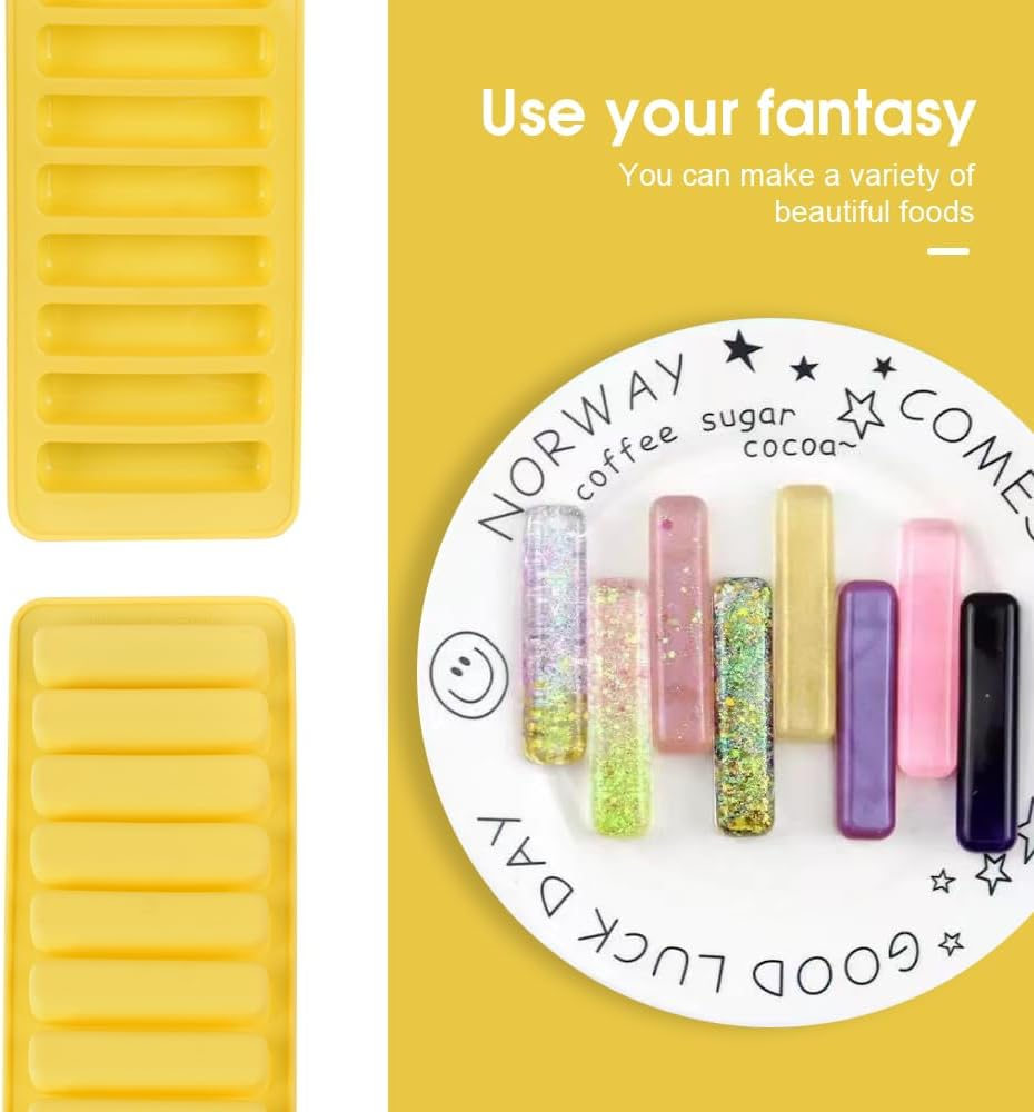 Ice Tube Making Trays, Perfect Ice Cube Sticks Molds for Small Mouth Sport Water Bottles, Long Ice Stick Tray Silicone with Lid, Rectangular Narrow Stick, Reusable Silicone Ice Stick Tray (2-Count) - 2-Count image number 6