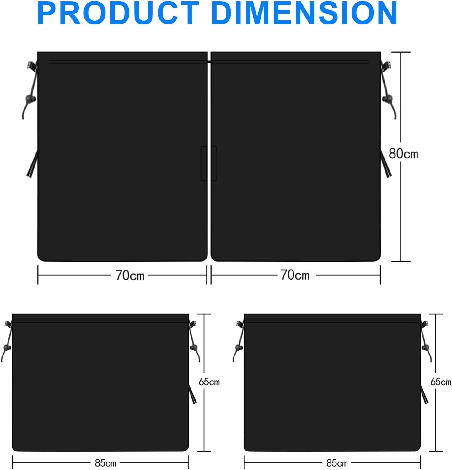 Limcryspp a Set of Car Curtains, 1 Rear Seat Partition Curtain and 2 Rear Side Curtains, Detachable, Travel Camping Nap Sleeping Accessories image number 1