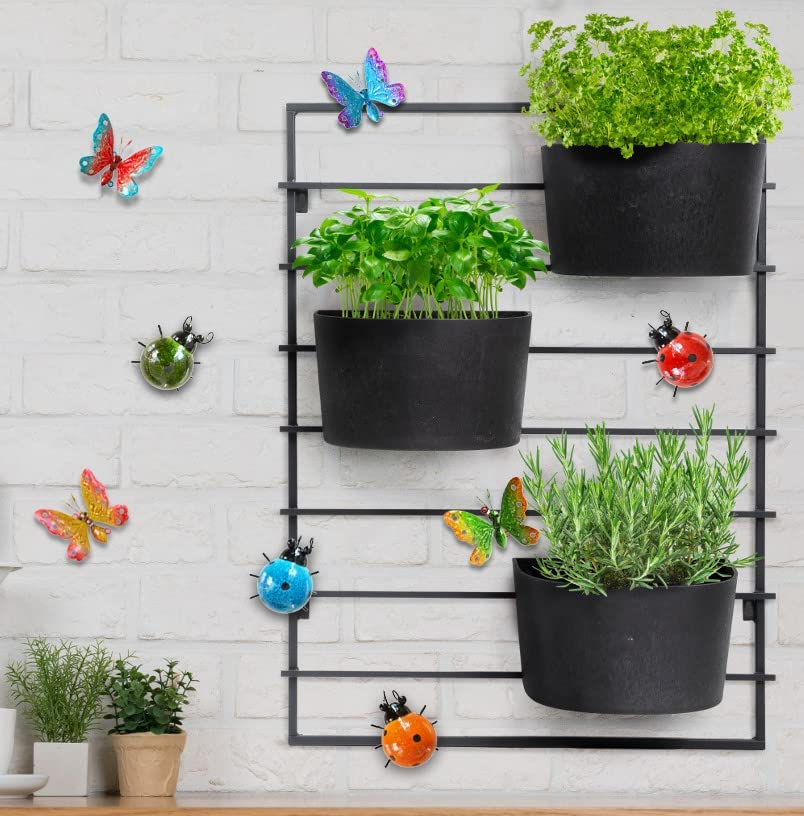 GIFTME 5 Metal Garden Wall Art Decorative Set of 4 Cute Ladybugs Outdoor Wall Sculptures image number 4