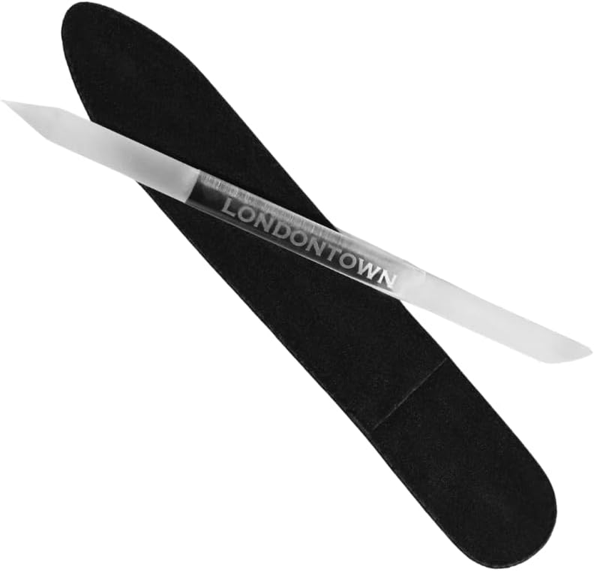 LONDONTOWN Double-Sided Glass Cuticle Pusher - Dual-Ended under Nail Cleaner and Cuticle Remover Care Tool for Hands & Feet for Manicure Pedicures image number 1