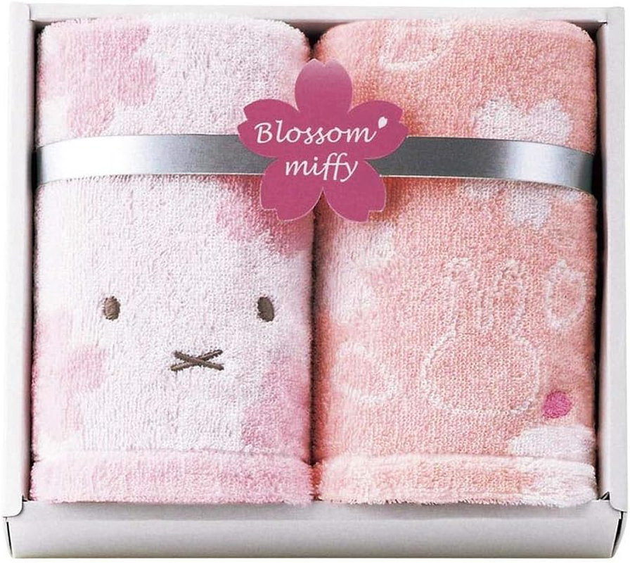 Nishikawa 228716882 Miffy Towel Gift Set, 8.7 X 9.8 X 2.4 Inches (22 X 25 X 6 Cm), Washable, 100% Cotton, Blossom Miffy, Made in Japan, Pink image number 6