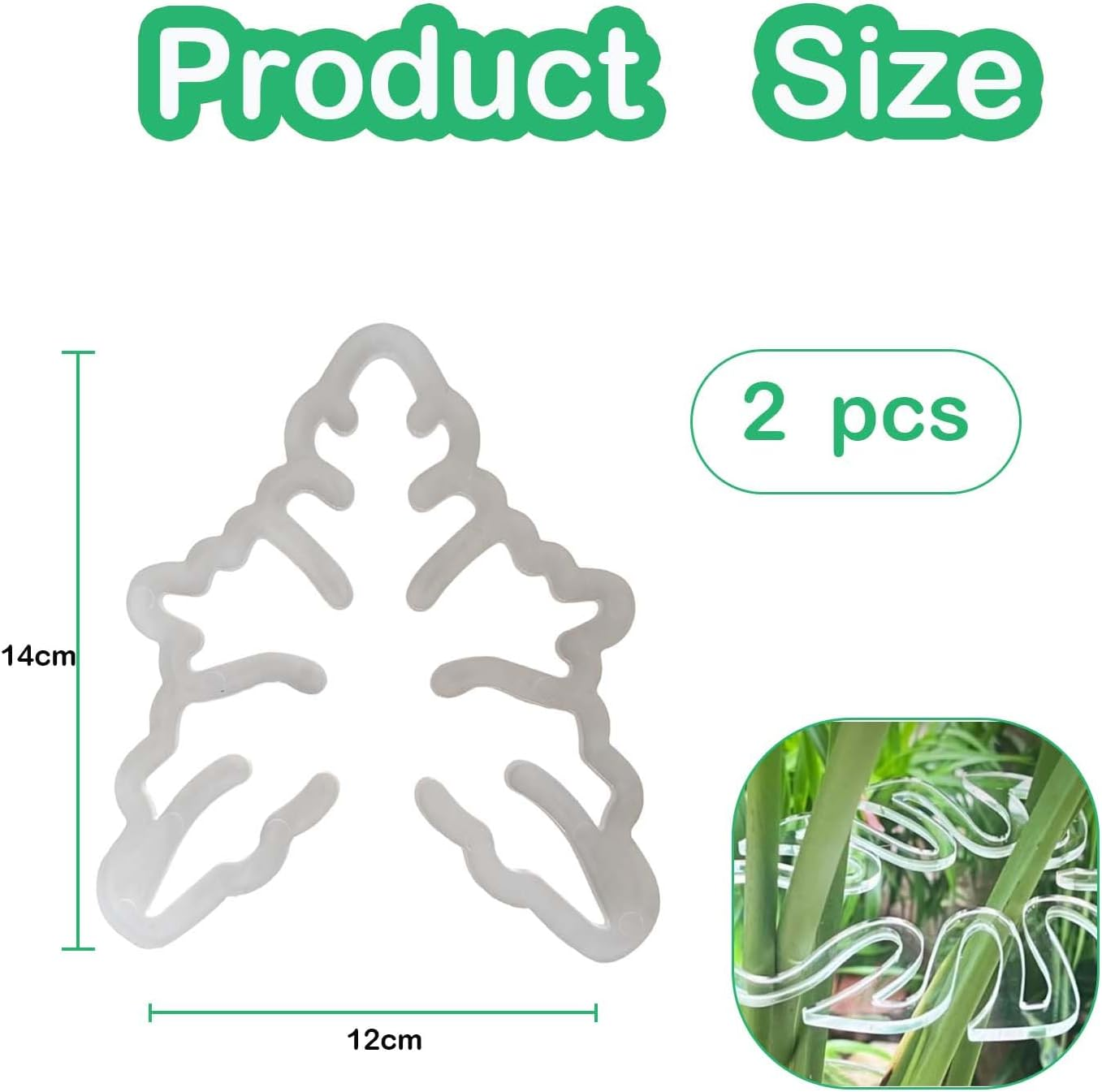 2Packs Leaf Plant Support for Monstera - Aesthetic Bamboo Clamp Set with Support Rings, Unique Plant Stakes for Vertical Growth | Durable 2-Piece Plant Support System image number 5