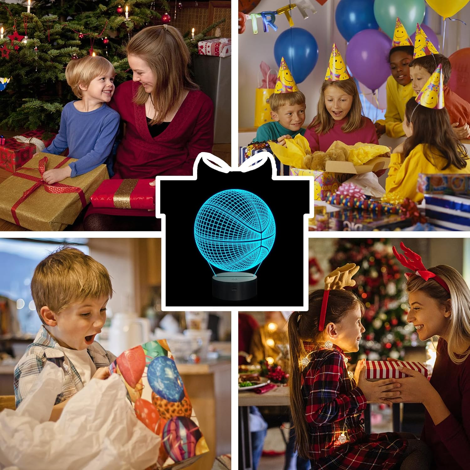 Basketball Night Light, Ammonite 3D Illusion Lamp 16 Colors Changing with Remote & Timer Boys Room Decor for Basketball Lovers Kids Boys Men image number 5