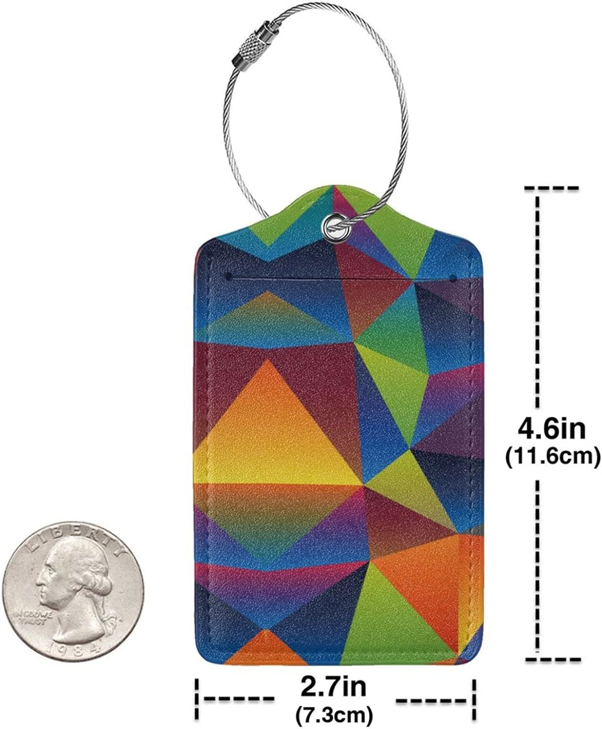 2 Pack Luggage Tag for Suitcase, Cute Leather Baggage Tag with Stainless Steel Loop Privacy Cover for Women Girls Bag Travel - Blue image number 6