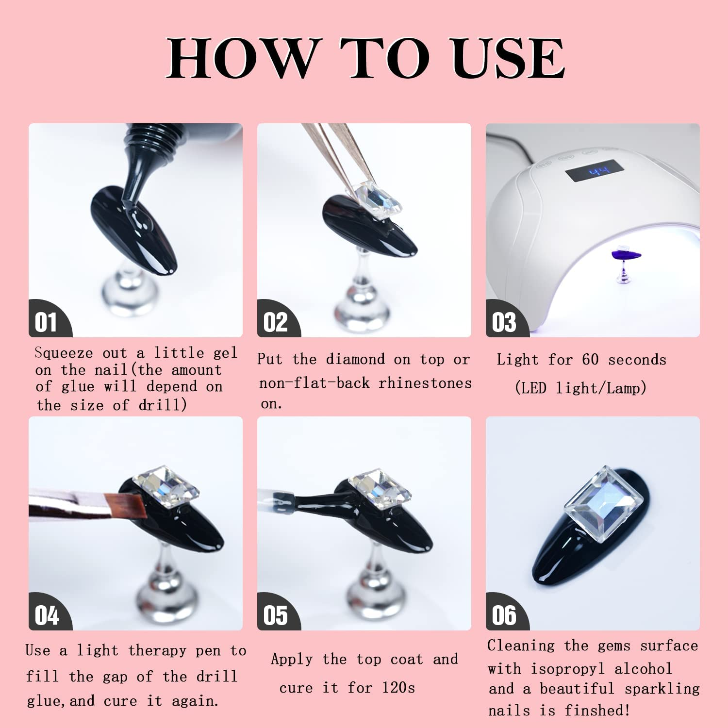 MAGIC ARMOR 2 Pcs Nail Art Rhinestone Glue Gel 30G, Clear, Low Viscosity, Super Strong, Nail Glue image number 4