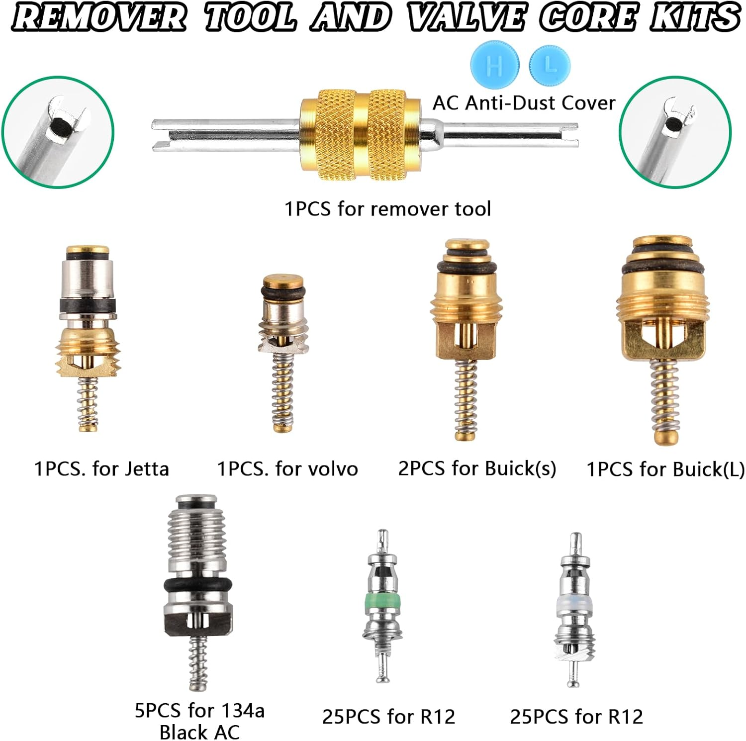 270PCS Rubber O-Rings + 63PCS AC Valve Cores Kit | Car A/C Repair Toolkit with Removal Tool | Fits R12 & R134A Systems | Restore Auto Air Conditioning Performance image number 2