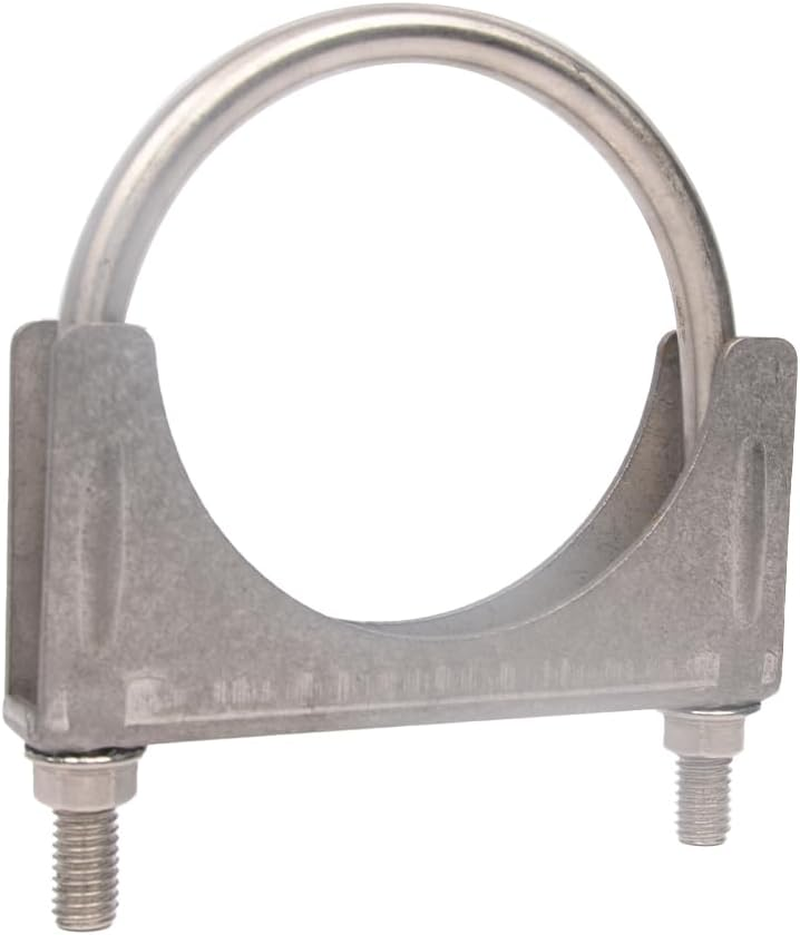 Universal Heavy Duty 3-1/2 Inch Stainless Exhaust Exhaust Clamp, 3.5&rdquo; Exhaust U-Bolt Clamps Saddle Design with Reinforced Ribs image number 2