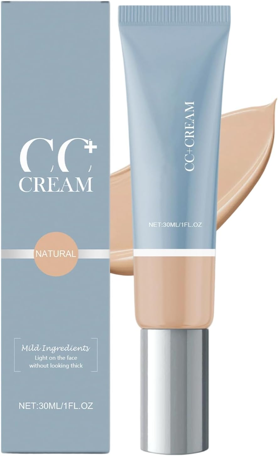 CC Cream for Older Women, Hydrating & Nourishing CC Cream Foundation, Long Lasting Face Concealer, Full Coverage Tinted Moisturiser for a Natural Look, Brightening for All Skin Types (Natural*1)