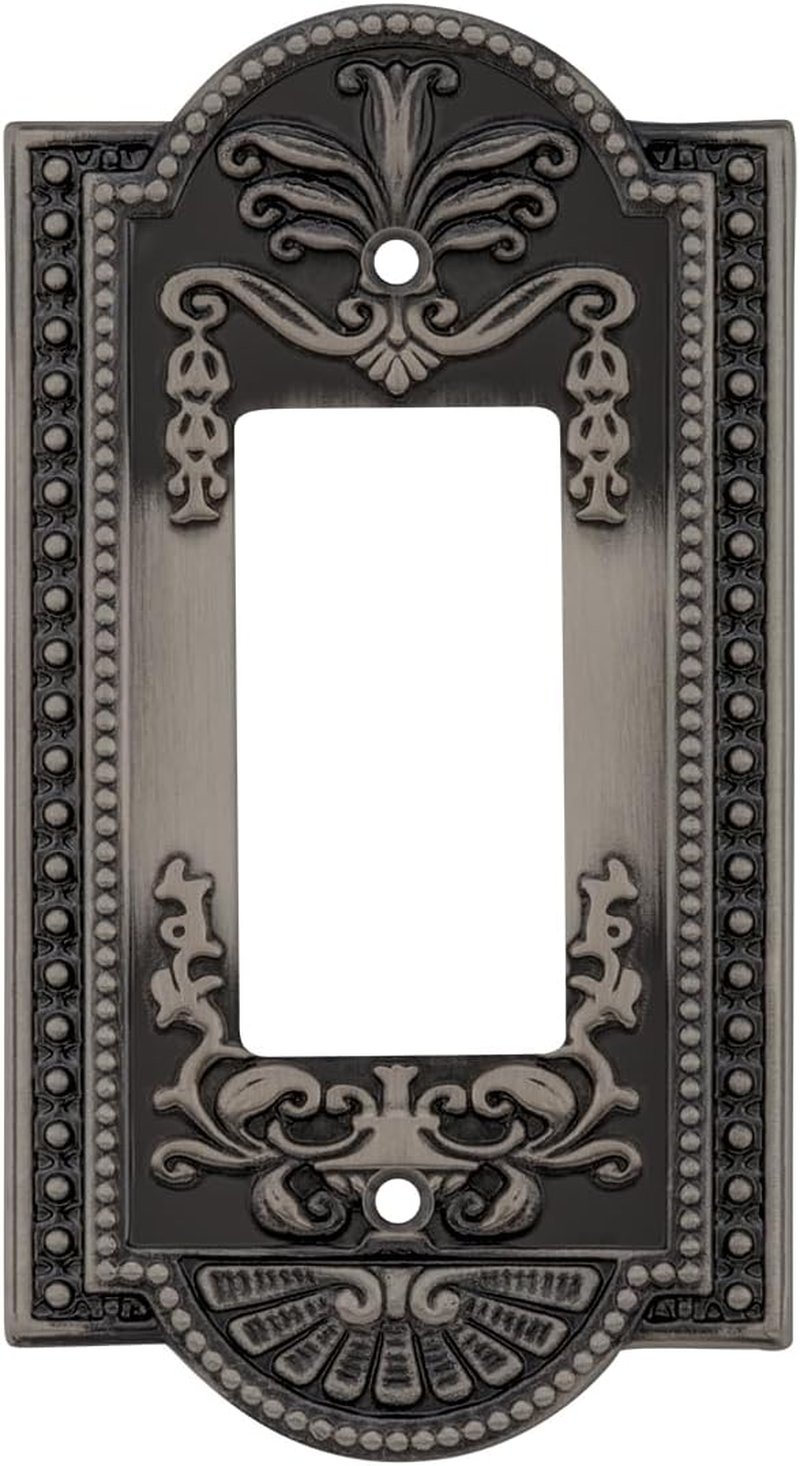 Nostalgic Warehouse 719713 Meadows Switch Plate with Single Rocker, Antique Brass