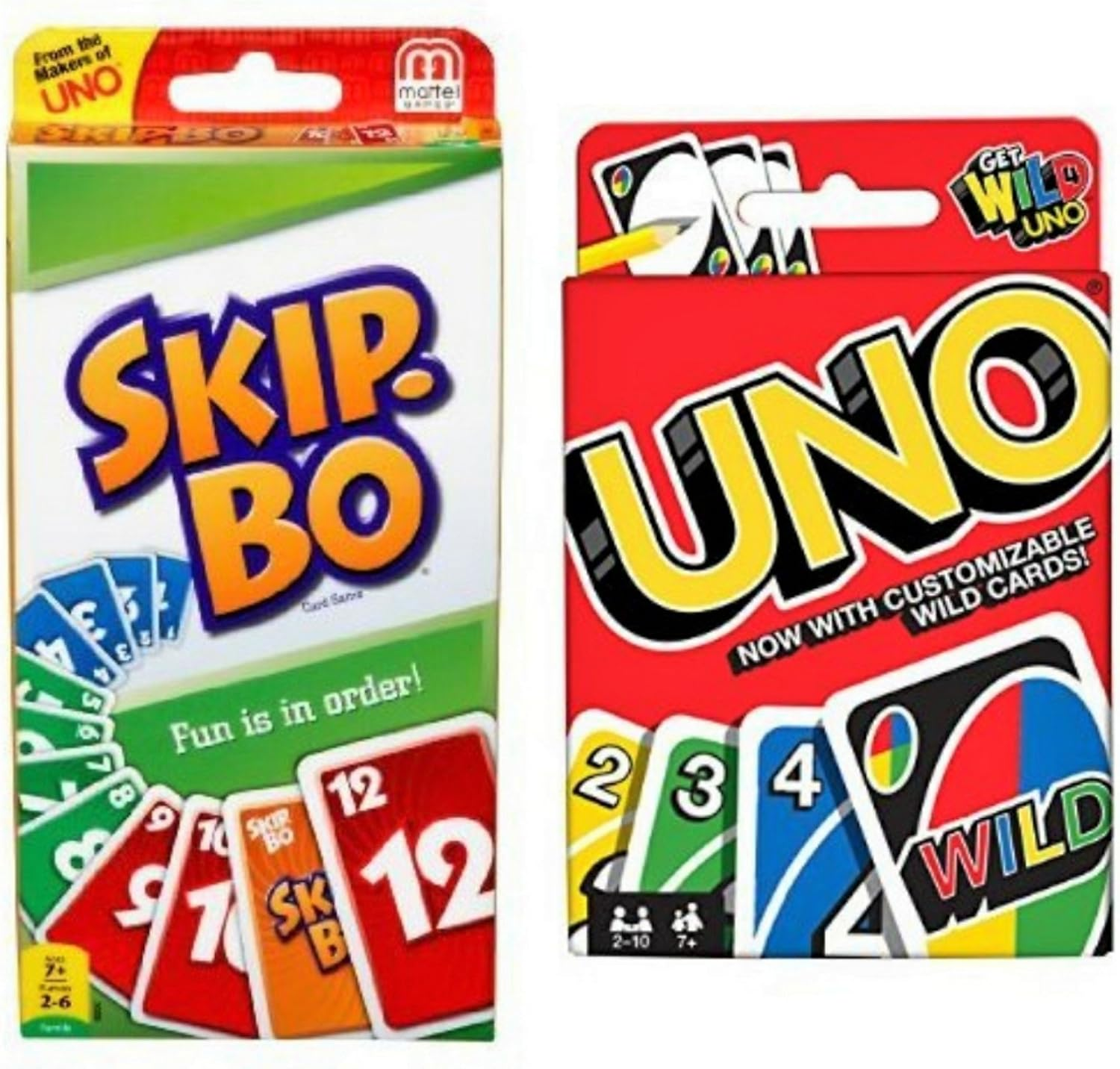 Mattel Skip Bo & Uno Card Game Bundle: 2 Classic Card Games in 1, Ages 8+ image number 1