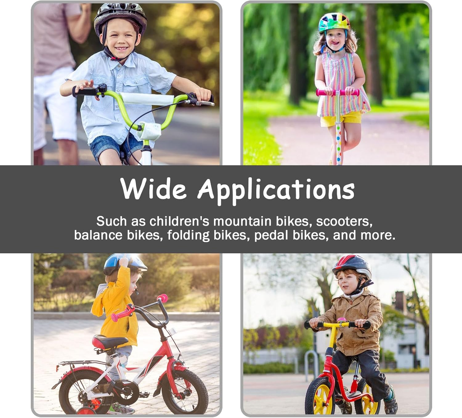 2Pcs Bike Handlebar Grips, Non-Slip Soft Rubber Cycling Grips for Universal Kids Bikes, Mountain Bikes, Scooters, Balance Bikes, Folding Bikes - Pink image number 5