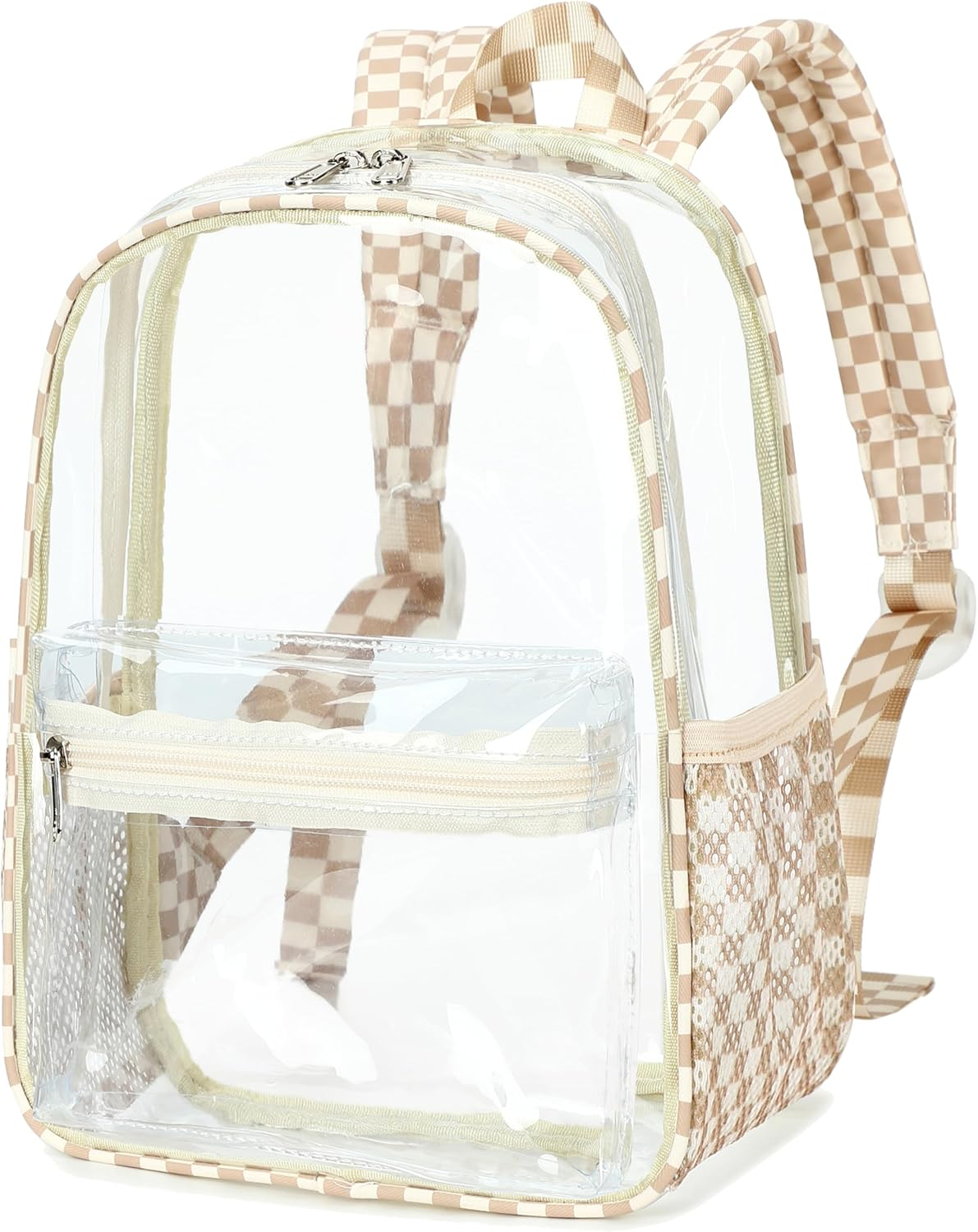 Clear Mini Backpack Lightweight See through Bookbag Small Transparent Bag for School Work Sports Stadium Security