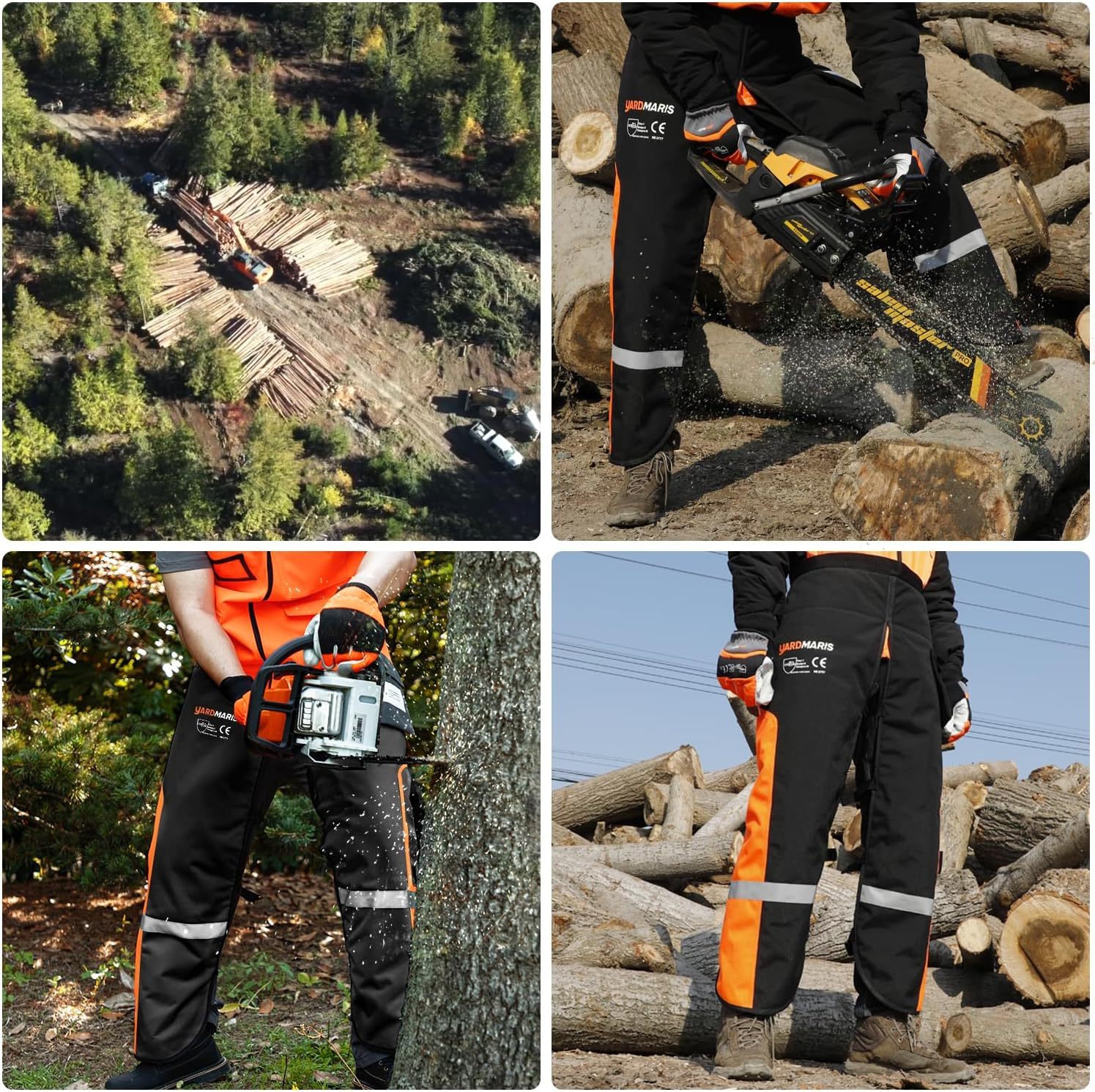 Chainsaw Chaps, Heavy Duty Chainsaw Protective Apron with Adjustable Belt and Pocket, Forestry Chainsaw Safety Gear One Size Fits All image number 4