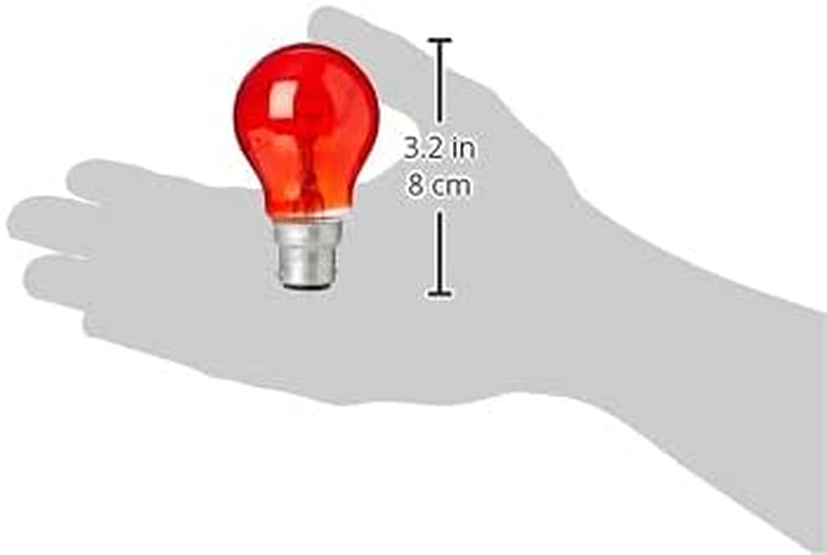Status Incandescent GLS Fireglow Light Bulb | 60 Watt Large Bayonet Cap | Pack of 10 | Red | 60SGBCFG10