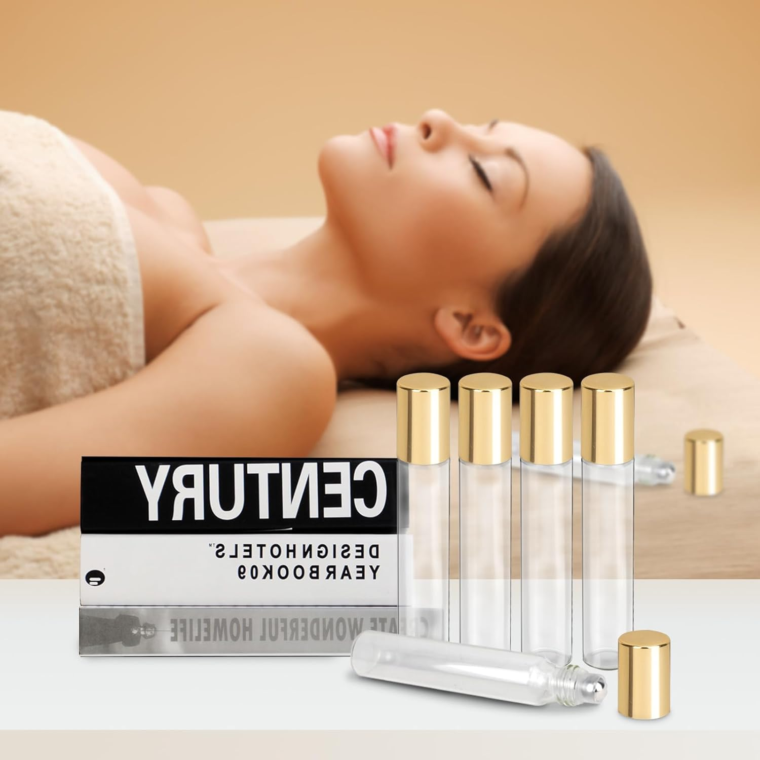 12PCS Essential Oil Roller Bottle Refillable Empty Glass Bottle with Stainless Steel Rollerball, 1PC Opener and 2PCS Dropper Refillable Glass image number 5