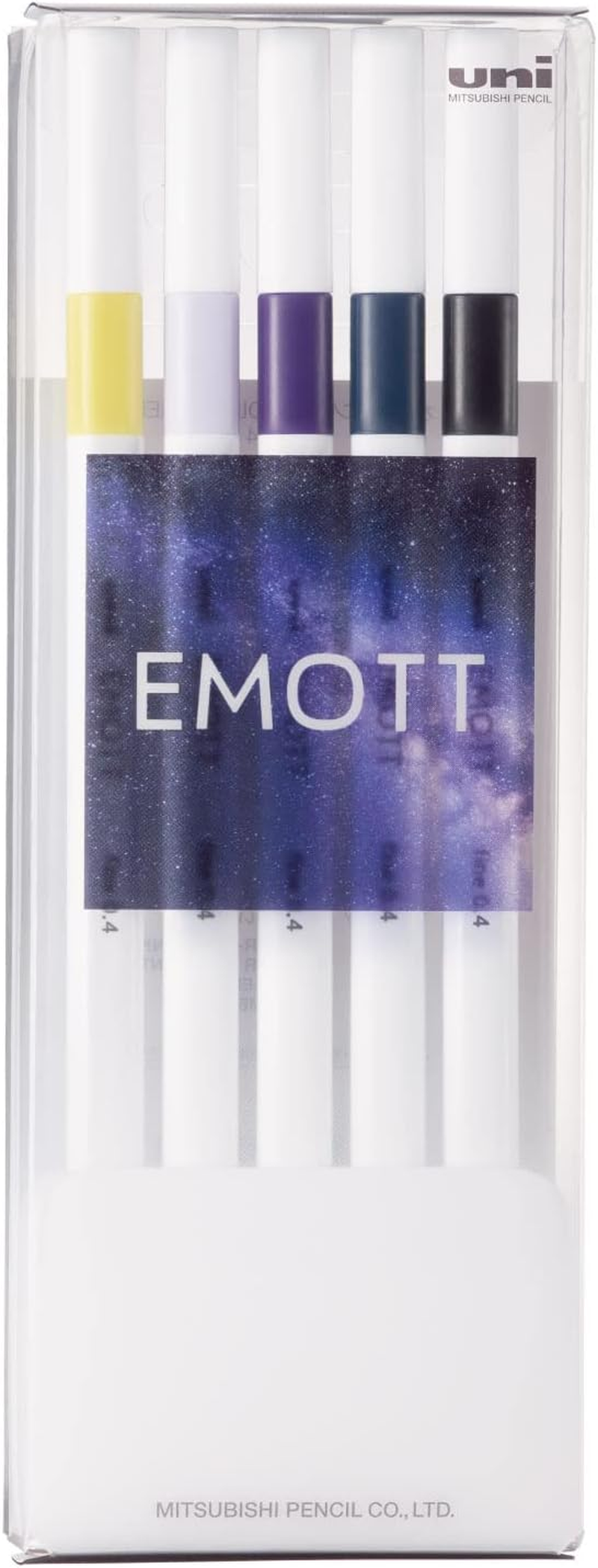 Mitsubishi Pencil EMOTT PEMSY5C.NO11 Water-Based Pen, 5 Colors, No.11, Midnight Color