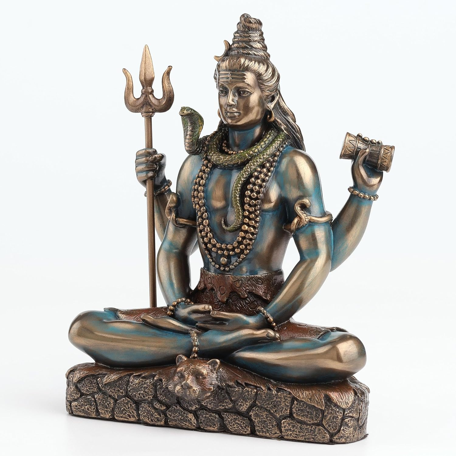 Hindu God Shiva Lord of Divine Energy Holding Trident and Damaru Statue image number 4