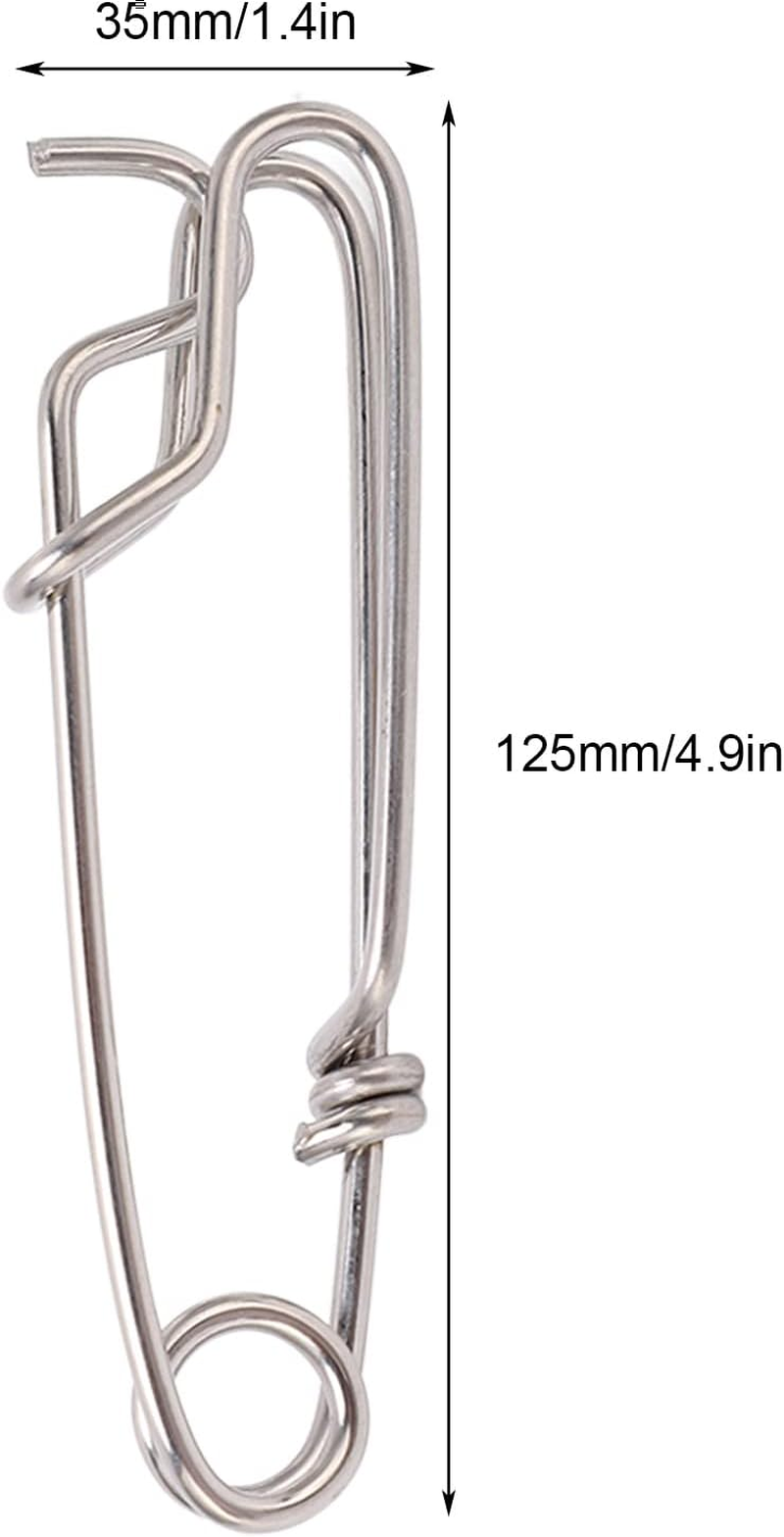 Closed Eye Fishing Clips Snap, Long Line Clips Snap Polished Lightweight for Surf Fishing 3.5 * 125MM image number 3