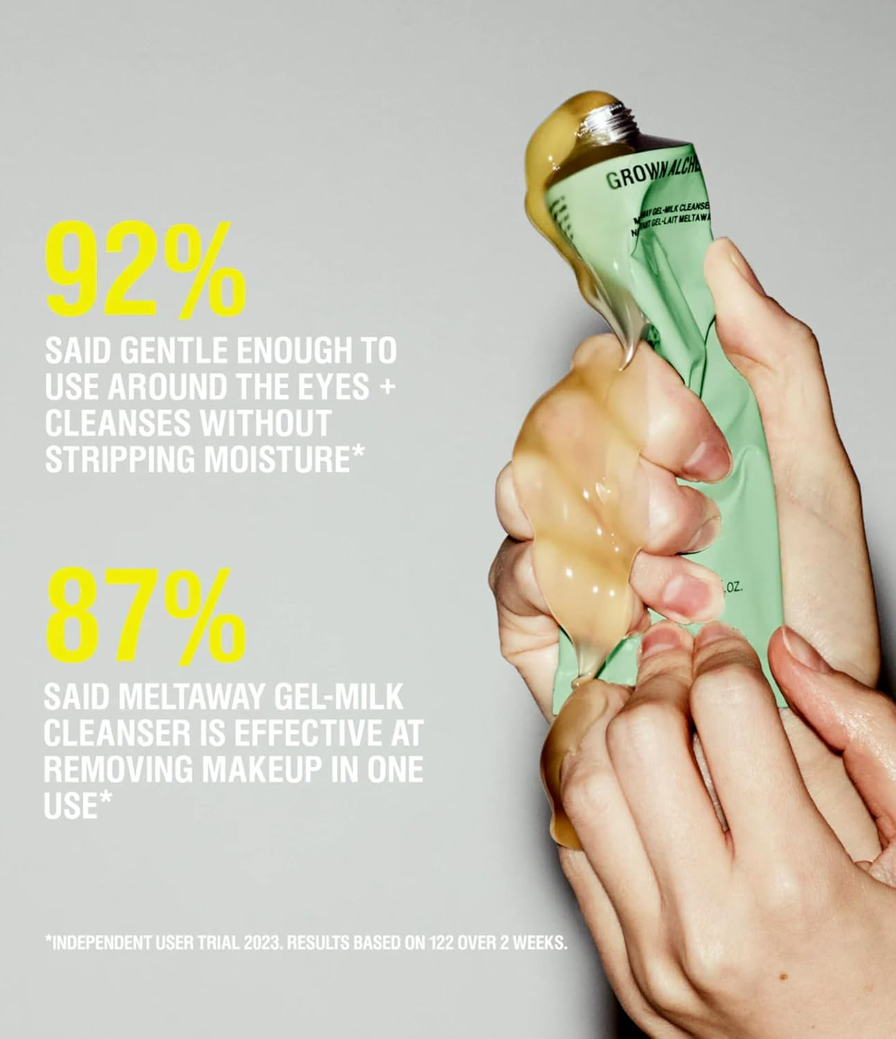 Grown Alchemist Meltaway Gel-Milk Cleanser, Natural Face Wash & Hydrating Makeup Remover with Blueberry, Sesame & Grapeseed Oils, 3.3 Ounce (100Ml) image number 4