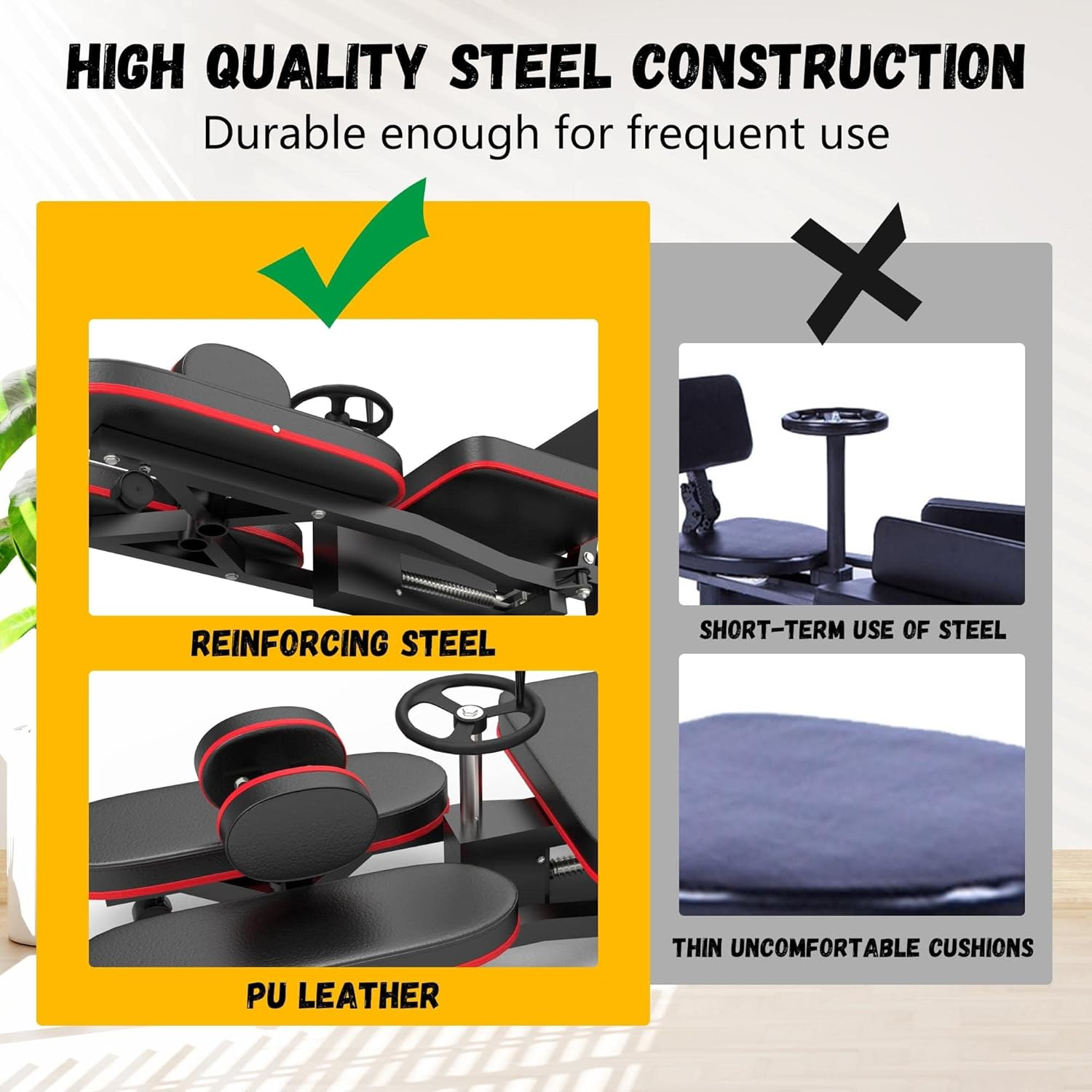 Leg Stretcher, 100Kg Stretch Machine, Heavy Duty Steel Frame Equipment Splits Machine, Leg Stretching Training Machine for Home Gym Split Machine Training Fitness with 6 Accessories image number 4