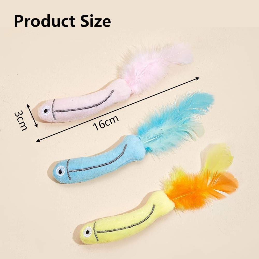 Catnip Cat Toys 3 Pack Cat Fish Toys, Plush Cat Chew Toys Teething Interactive Catnip Filled Kitten Toy Soft Pet Toy for Indoor Cats Kitten Chew and Exercise image number 1