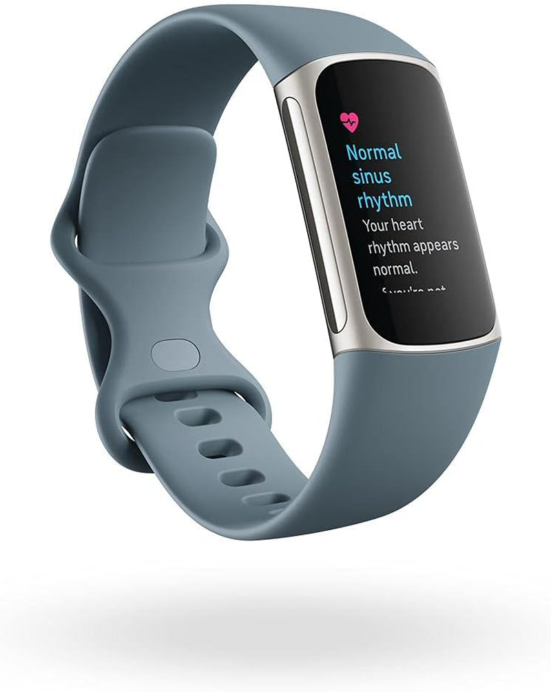 Fitbit Charge 5 + Fitbit Premium Advanced Health and Fitness Tracker with EDA and Stress Management Tools, Temperature Tracking and Heart Health Insights - Steel Blue/Platinum Stainless Steel image number 5