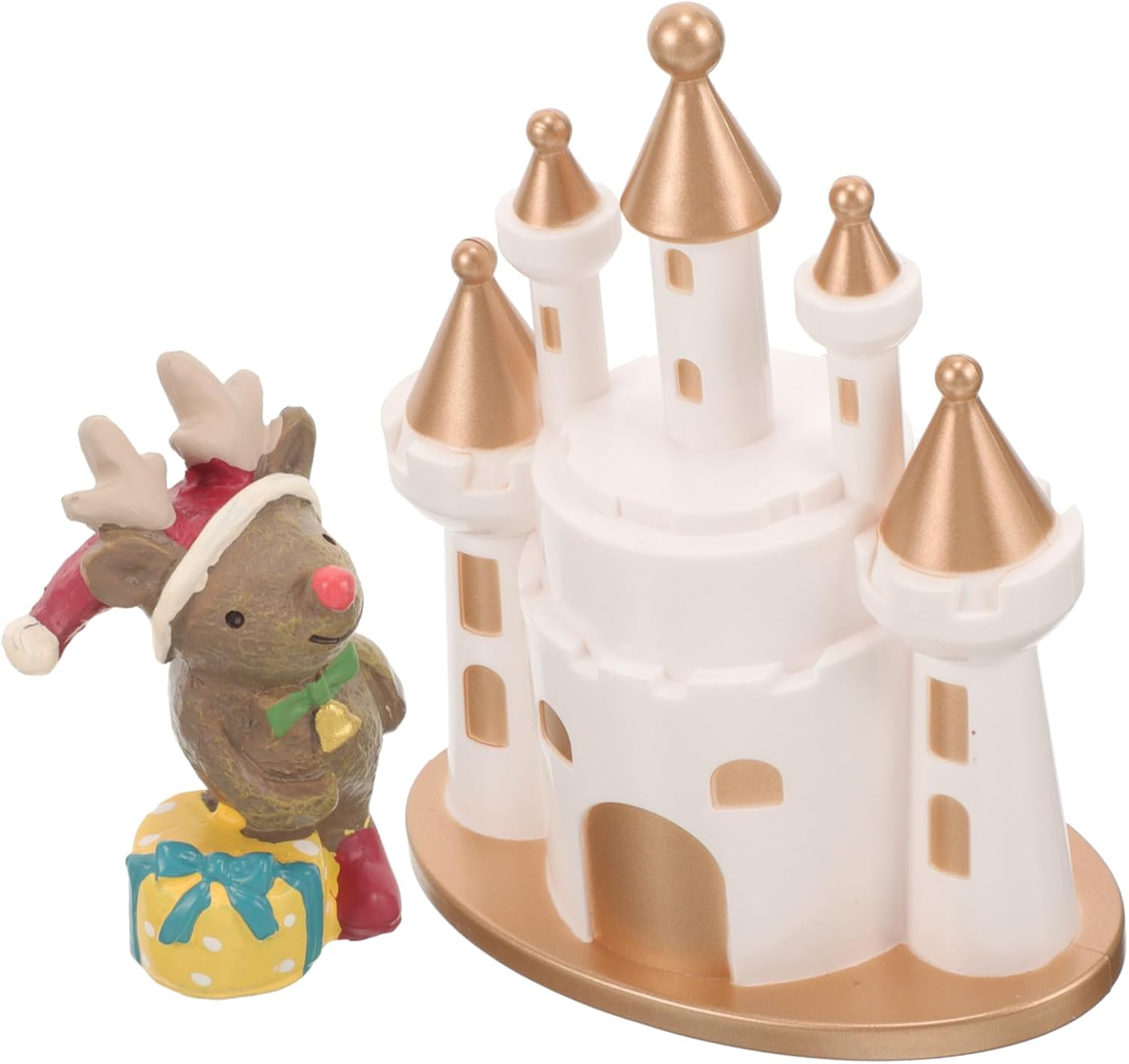 2Pcs Christmas Ornaments Christmas Decors Christmas Decorations Clear Deer Figure Christmas Christmas Xmas Deer Decor Castle Table Decoration Plastic image number 5