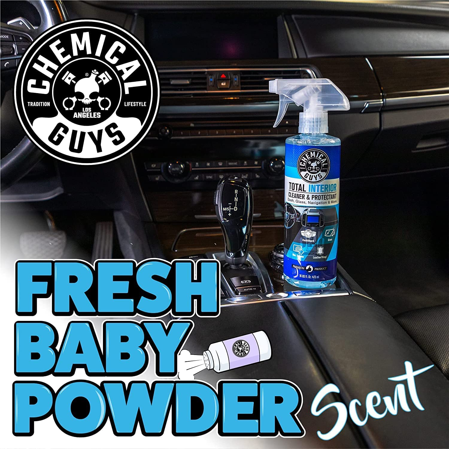 Chemical Guys Total Interior Cleaner & Protectant 473Ml + 3 Microfiber Towels &ndash; All-In-One Interior Car Cleaner for Leather, Vinyl, Plastic, Glass, Wood, Fabric &ndash; Safe for Cars, Suvs, Trucks, Rvs