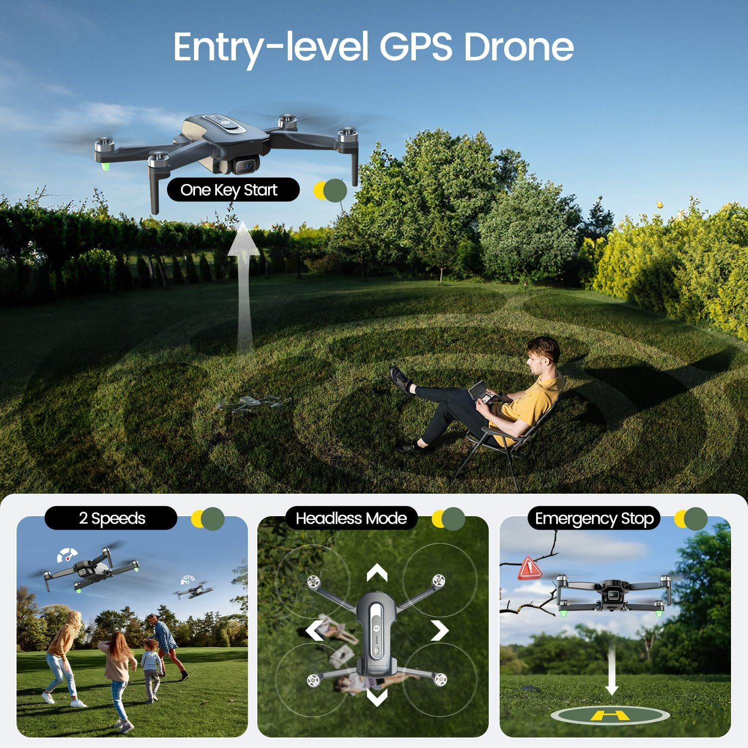 Holy Stone GPS Drone with 4K Camera for Beginners, HS460 Foldable Drones with 52 Mins Long Flight Time, Brushless Motor, Follow Me, Auto Return, 5G FPV Transmission, under 249G Easy for Adults image number 5