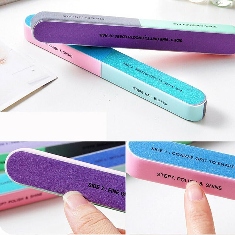AIMALL Professional 7-Sided Nail File & Buffer - Premium Sanding Manicure Tool for Natural Nails - Portable Design for Home and Salon Use