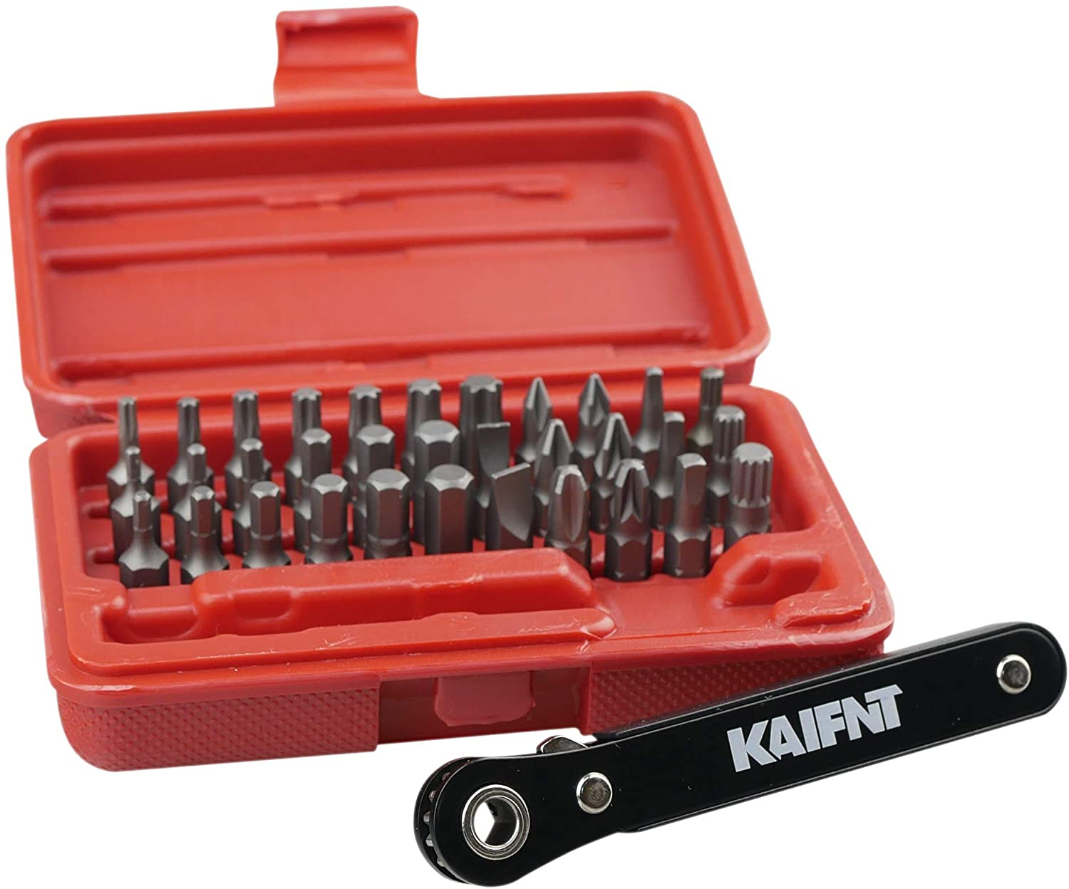 KAIFNT K403 Comprehensive Torx Bit Set with Mini Ratchet Wrench, 1/4-Inch Drive, 34-Piece image number 5