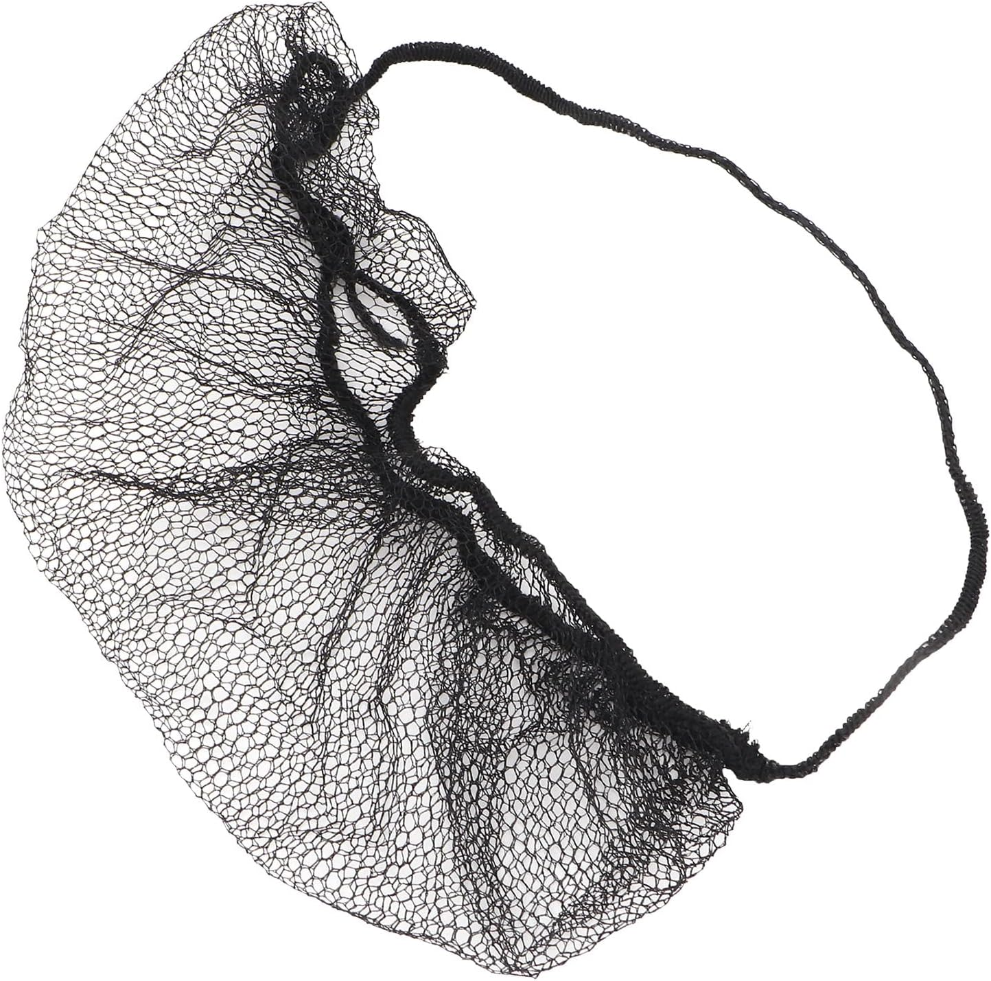 Beard Covers, Dispoable Beard Net 100Pcs for Food Production for Male (Black) - White image number 2