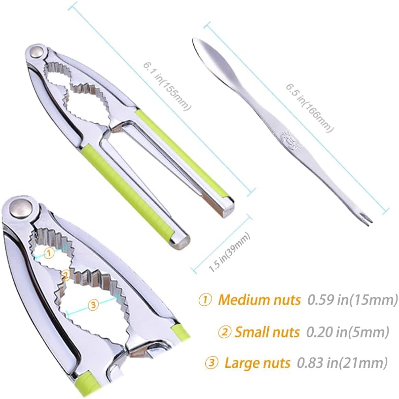 Nut Cracker, Nutcracker, Seafood Tools, Walnut Cracker for All Nuts, Heavy Duty Shell Cracker with 2 PCS Forks/Picks, Lobster Crab Crackers with Non-Slip Handle image number 5