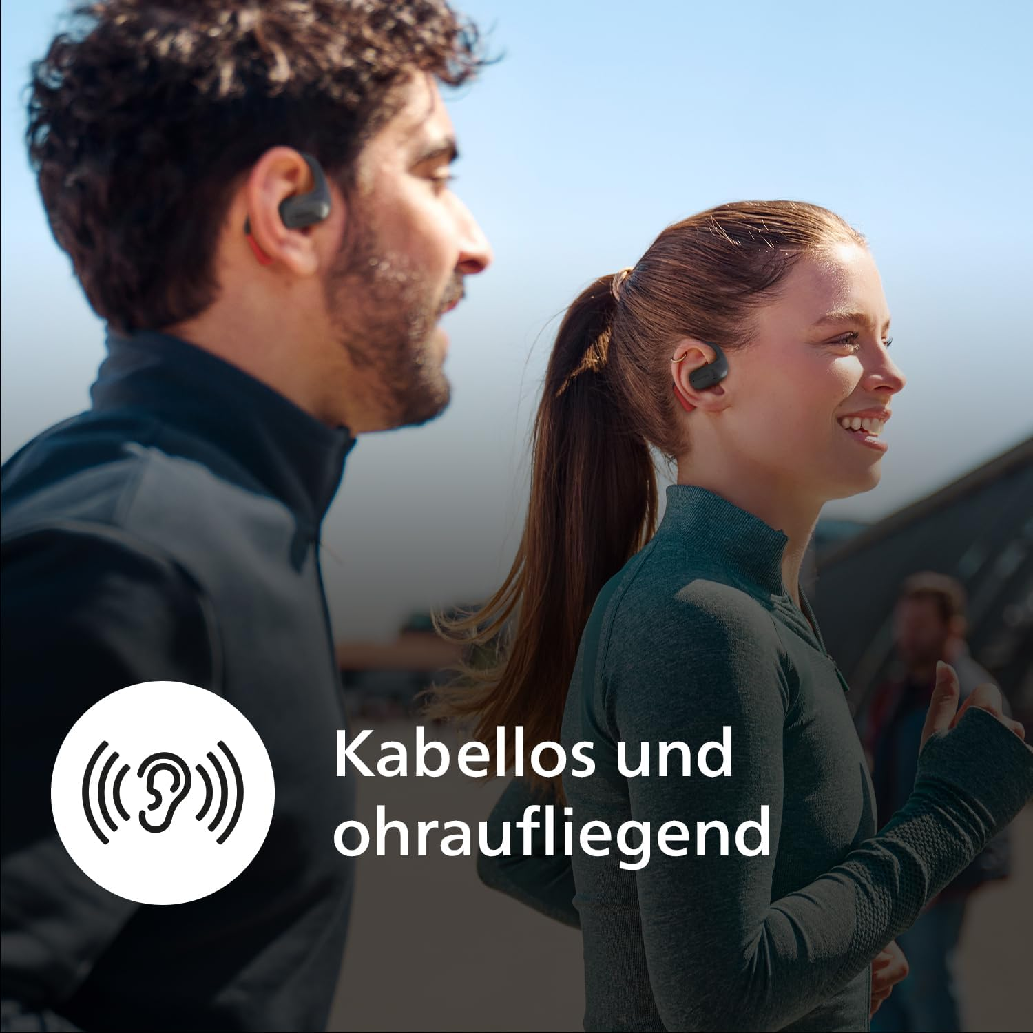 PHILIPS TAA6709 True Wireless Open Ear Sports Bluetooth Headphones - Black