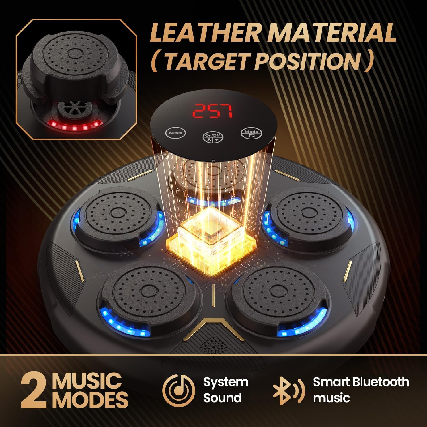 New Music Boxing Machine, Wall-Mounted Smart Bluetooth Punch Trainer, 9 Adjustable Modes & LED Speed Display, for Home, Indoor and Gym, Electronic Punching Equipment image number 4