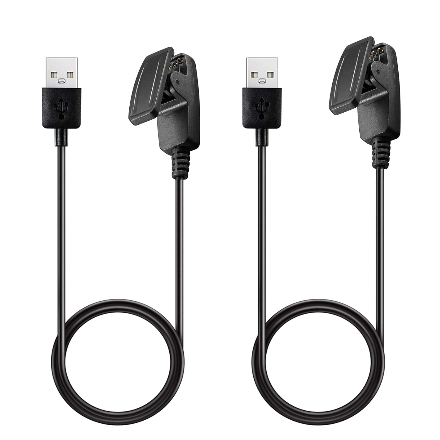 [2-Pack] HEYUS Charger for Garmin Forerunner 30 35 35J 230 235 630 645 Music 735XT, Approach G10 S20, Vivomove HR, Trend, Lily, Foreathlete 35J - USB Charging Cable 100Cm - GPS Smartwatch Accessories image number 2