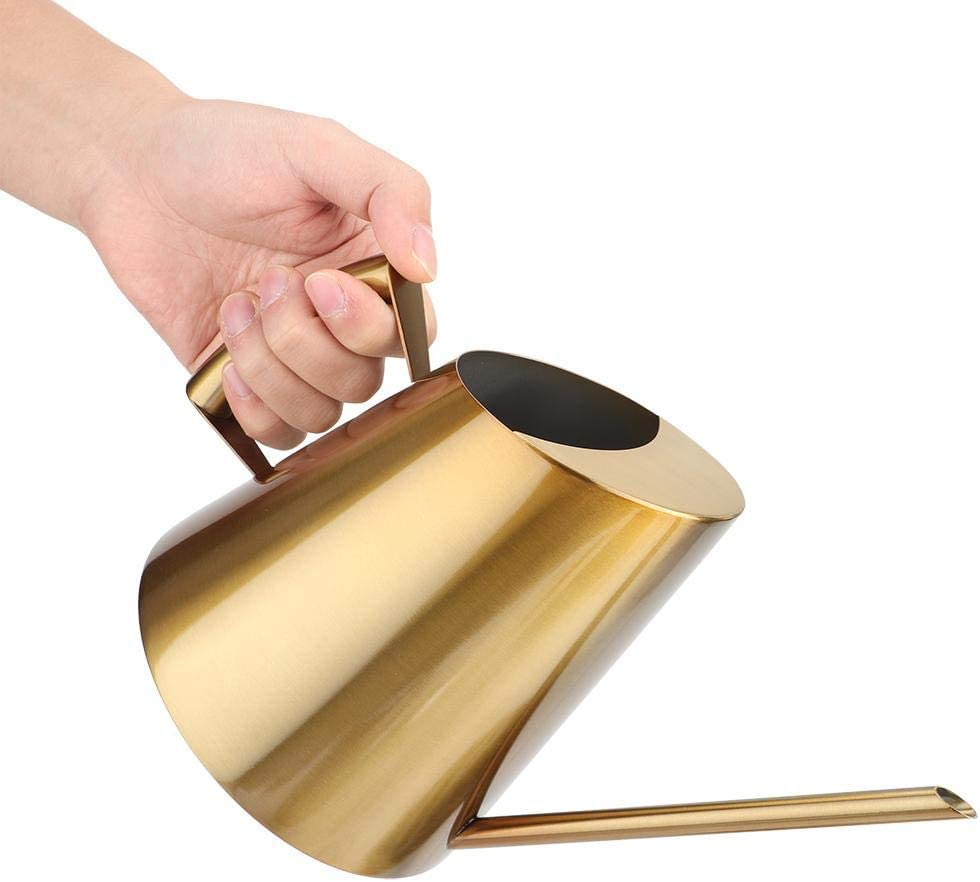 Long Gold Stainless Steel Watering Can (1500Ml) - Sprinkle Pot with Long Mouth for Indoor Outdoor Gardens, Flowers, Succulents, Hanging Plants image number 4