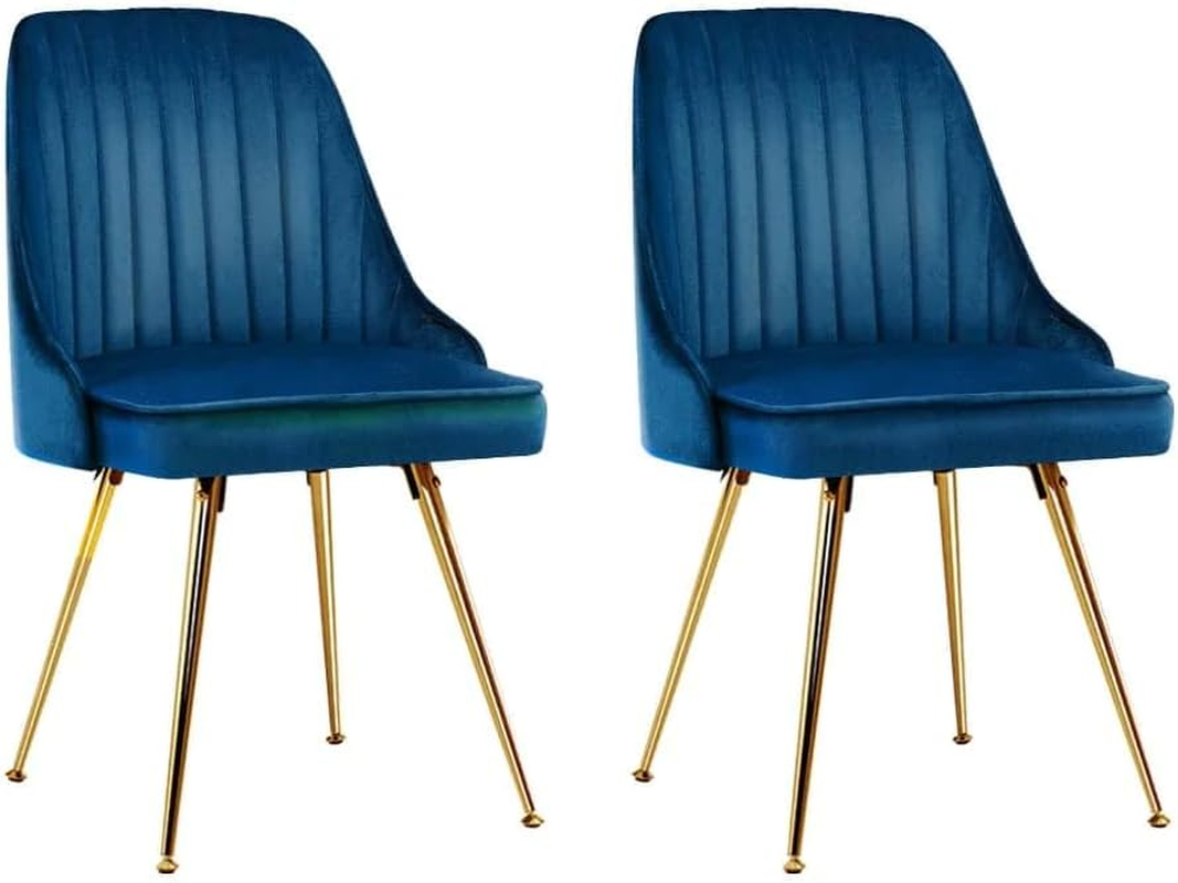 Artiss Dining Chairs Set of 2 Retro Esright Kitchen Chair Nursing Seats Reading Seating Home Living Room Bedroom Cafe Office Furniture, Polyester Fabric, Modern Metal Legs Yellow