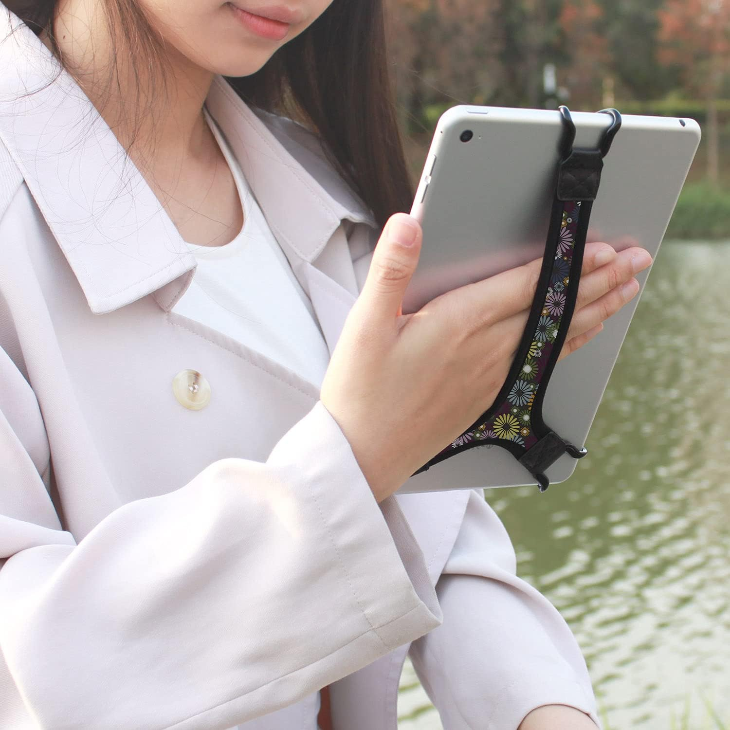 TFY Security Floral Hand Strap Finger Grip Holder for 7-8 Inch Tablets - Compatible with Ipad Mini / Fire 7 / Fire HD 8 / Galaxy Tab S2 8.0, Tab a 8.0 / HUIWEI M5 image number 6