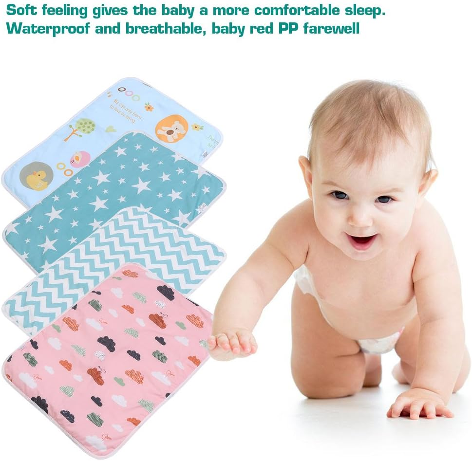 Ultra-Soft Large Washable Baby Changing Pad Mats Baby Cotton Urine Mat Diaper Nappy Bedding Changing Cover Pad Disposable Sanitary Baby Infant Toddler Diaper Liners Covers(#A Blue Paradise) image number 2